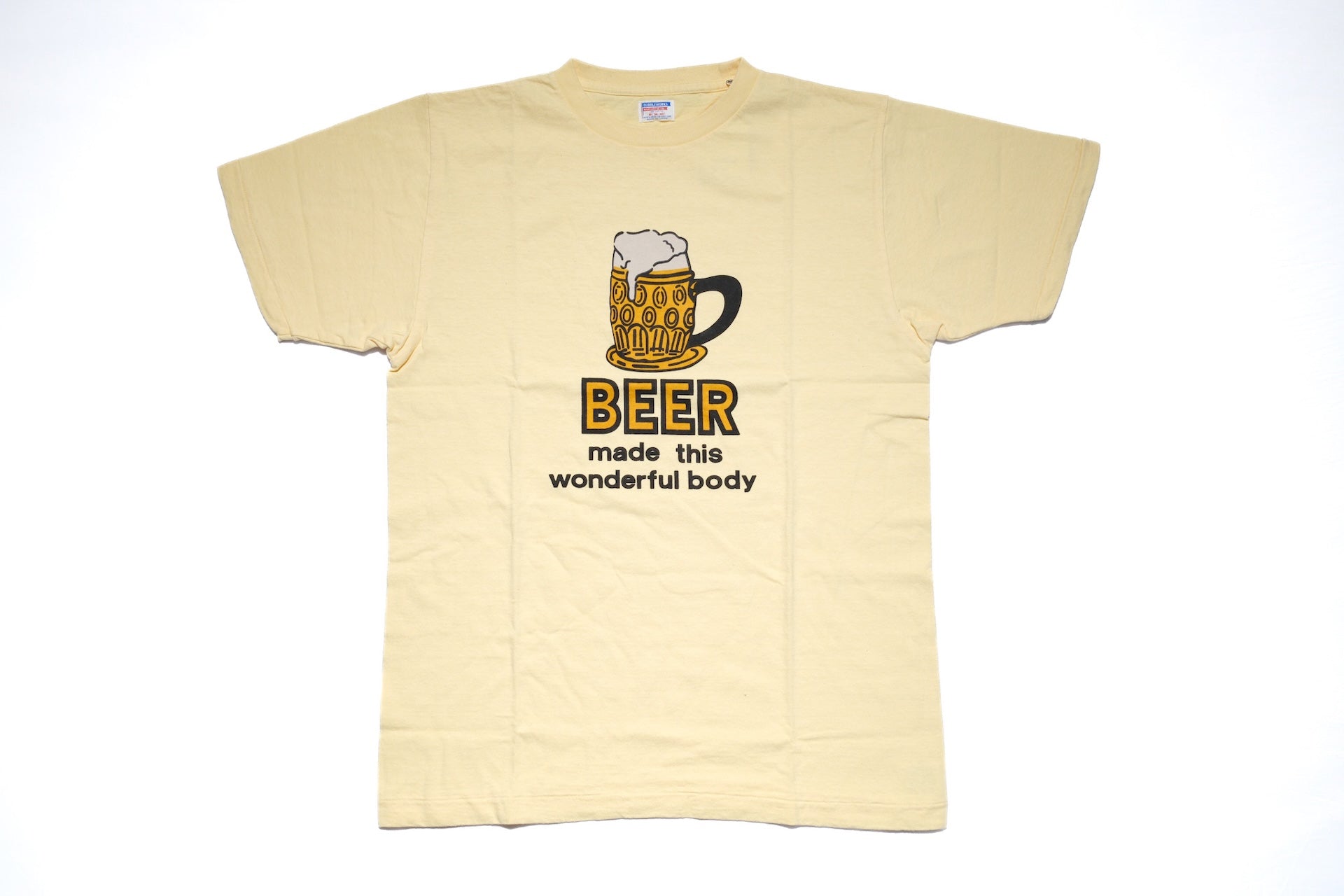 Dubble Works 5.5oz "Beer" Loopwheeled Tee (Pale Yellow)