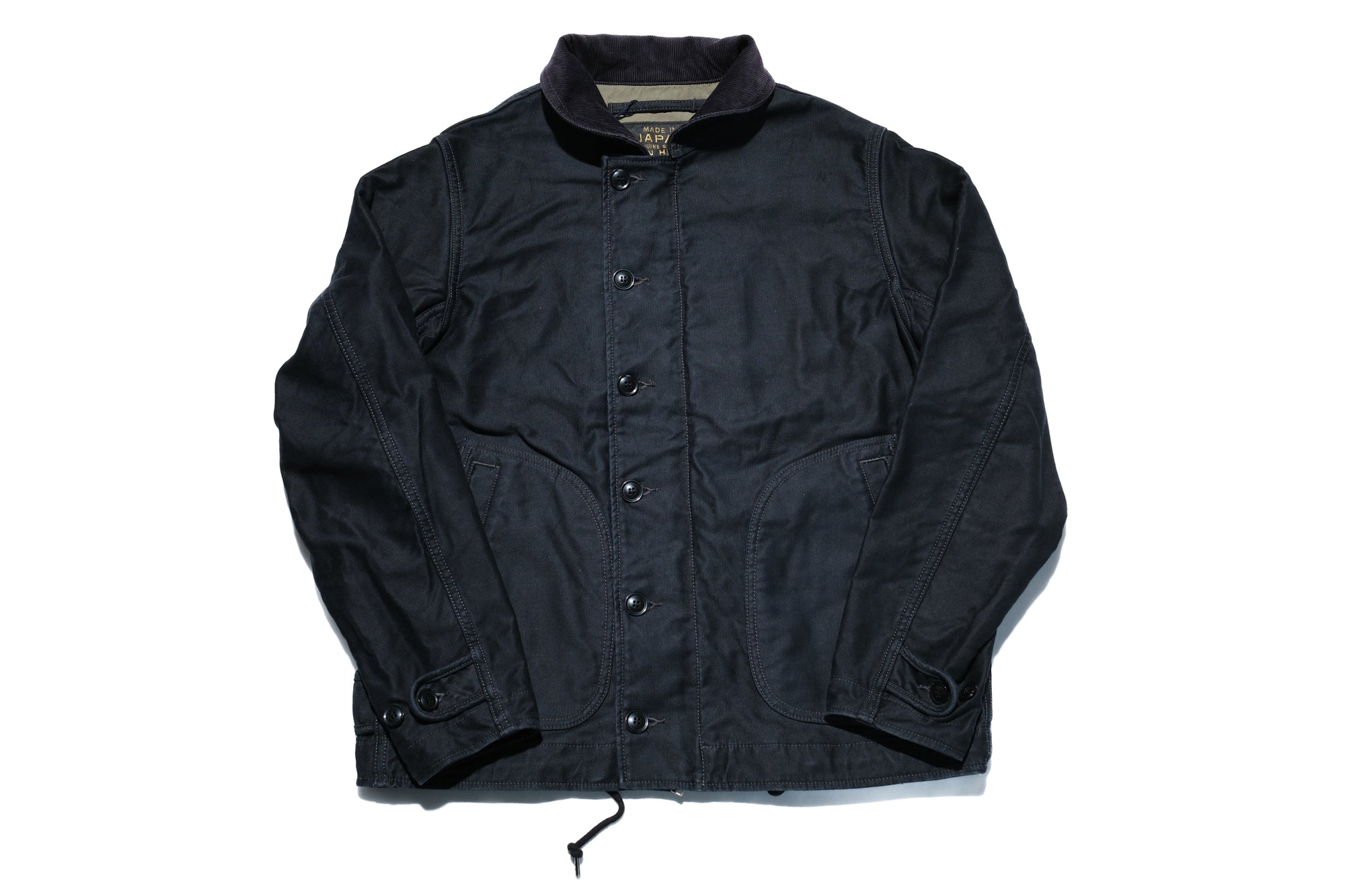 Iron Heart 12oz Whipcord "Multi-Season" N-1 Deck Jacket (Black)