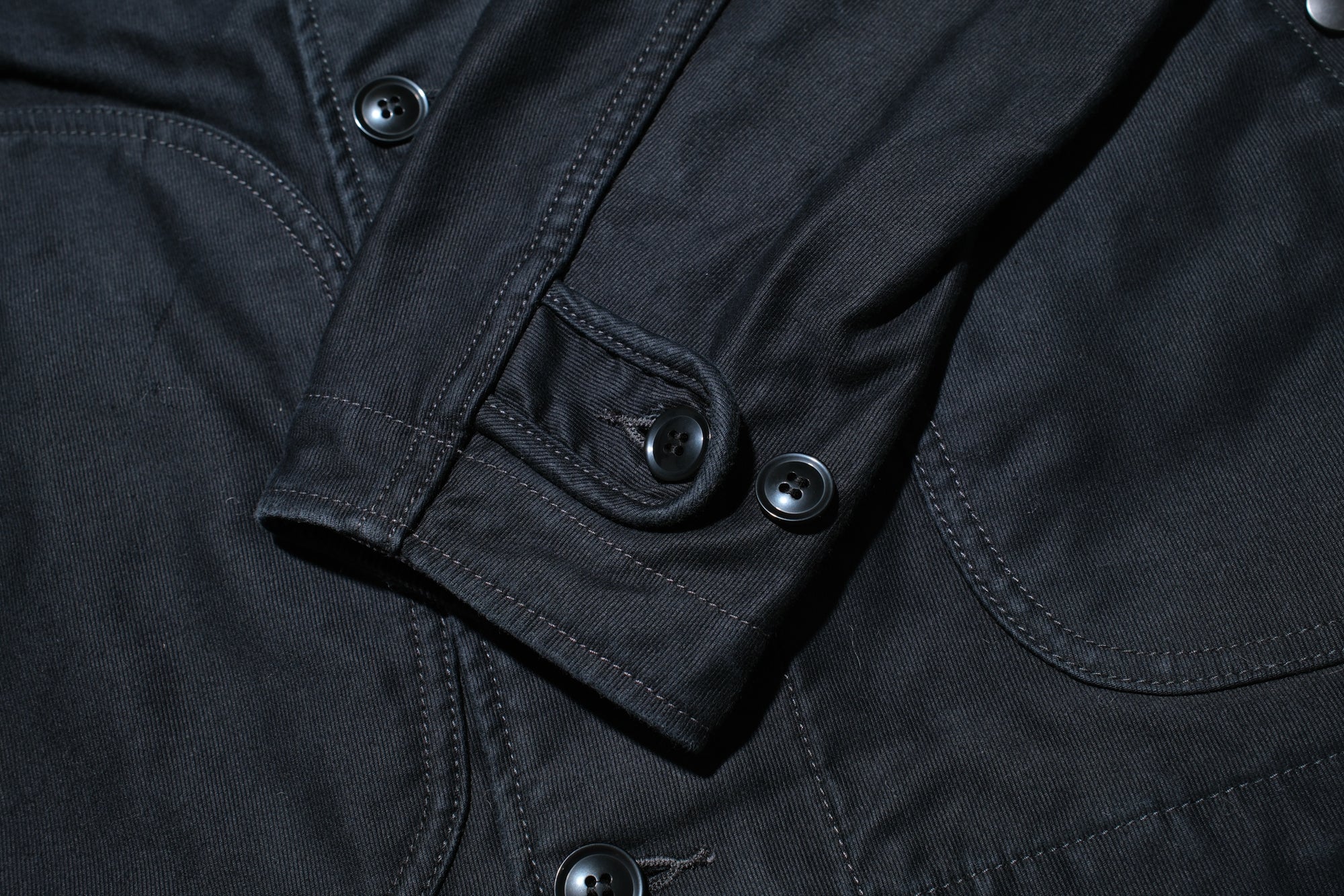 Iron Heart 12oz Whipcord "Multi-Season" N-1 Deck Jacket (Black)