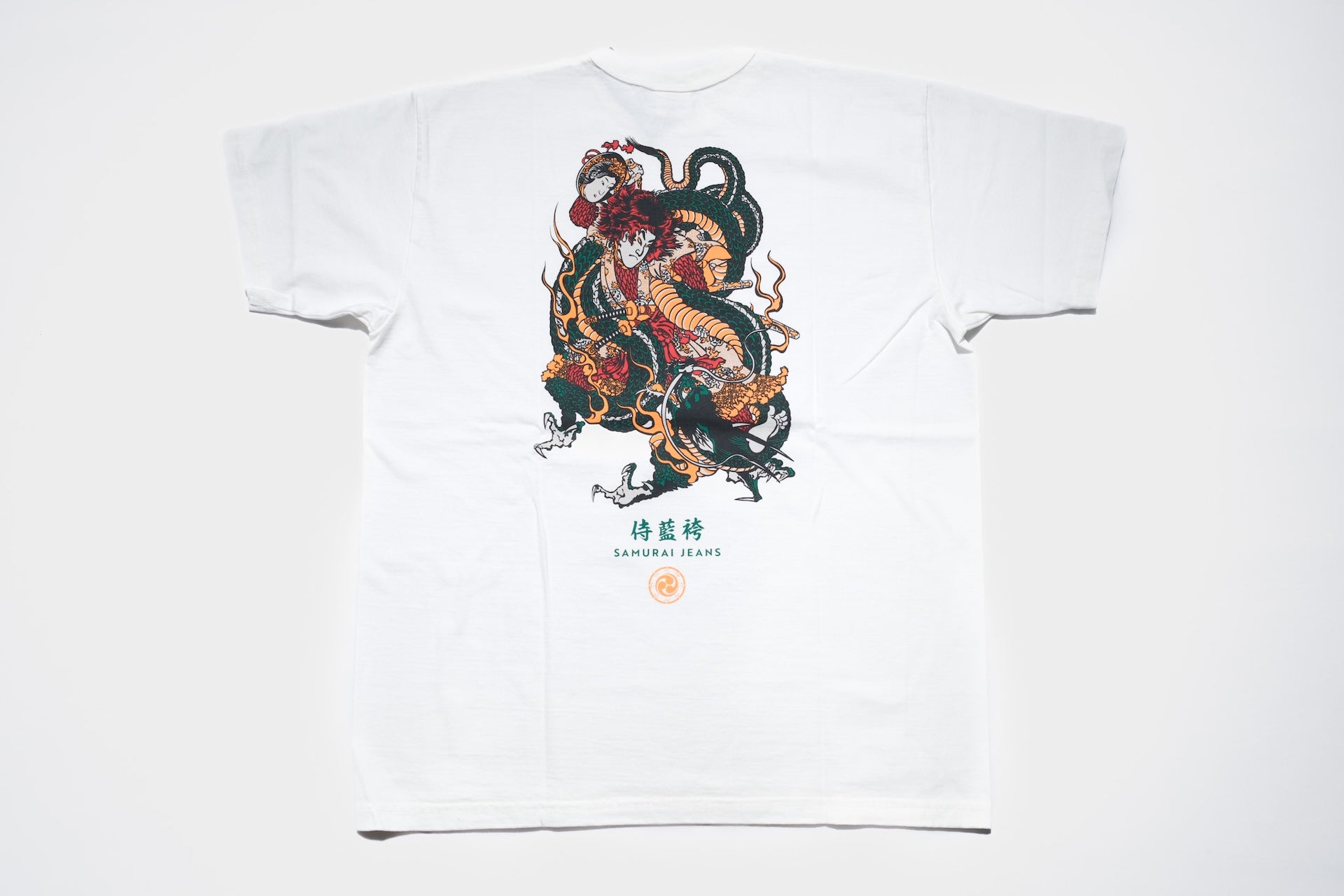 Samurai 8.5oz "Dragon Slayer Ryuou-Taro" Loopwheeled Tee (White)