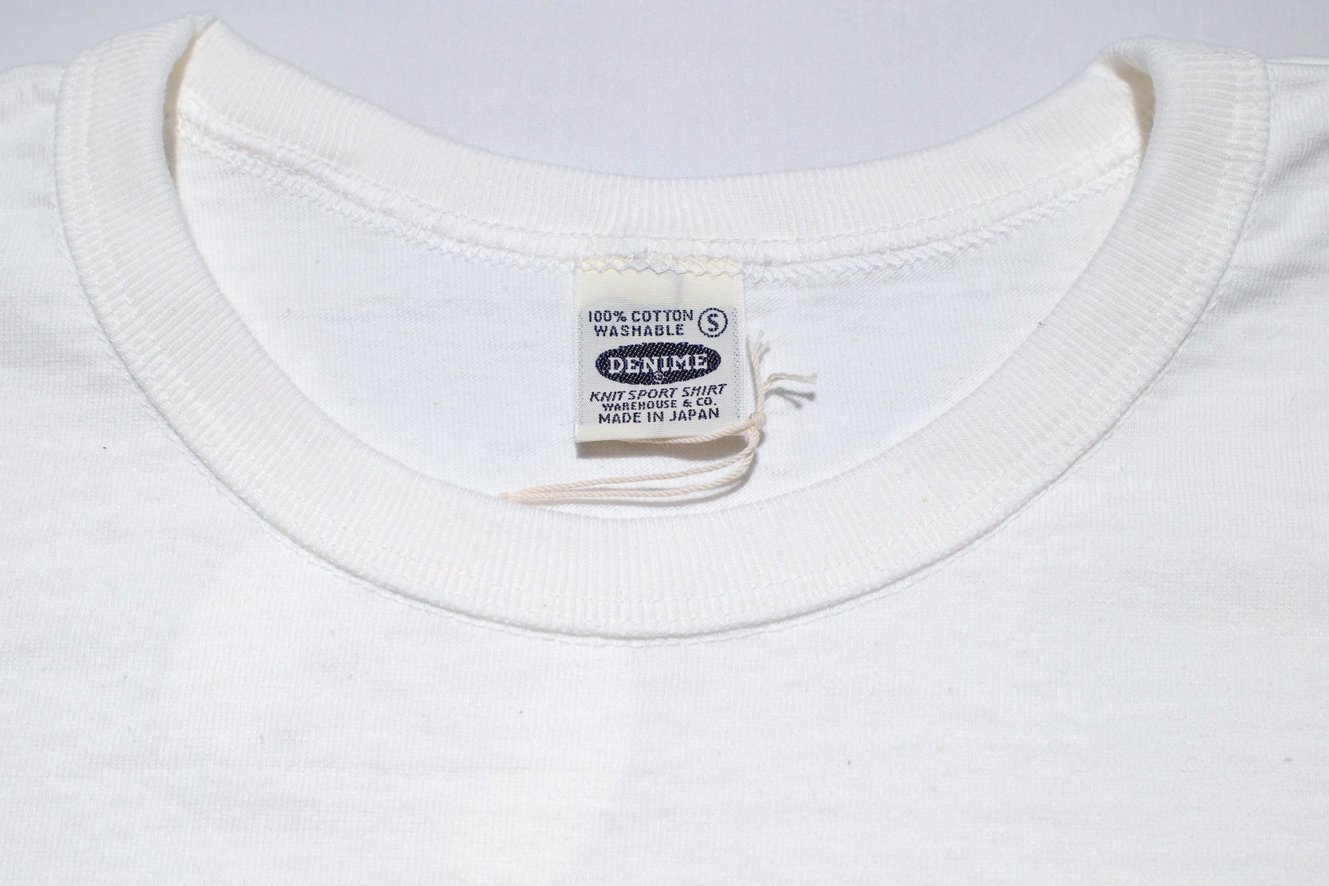 Denime X Warehouse Co. Lot.272 7oz “New Standard” Loopwheeled Plain Tee (White)