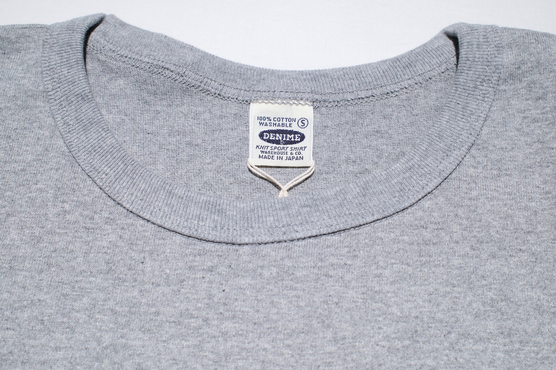 Denime X Warehouse Co. Lot.272 7oz “New Standard” Loopwheeled Plain Tee (Grey)