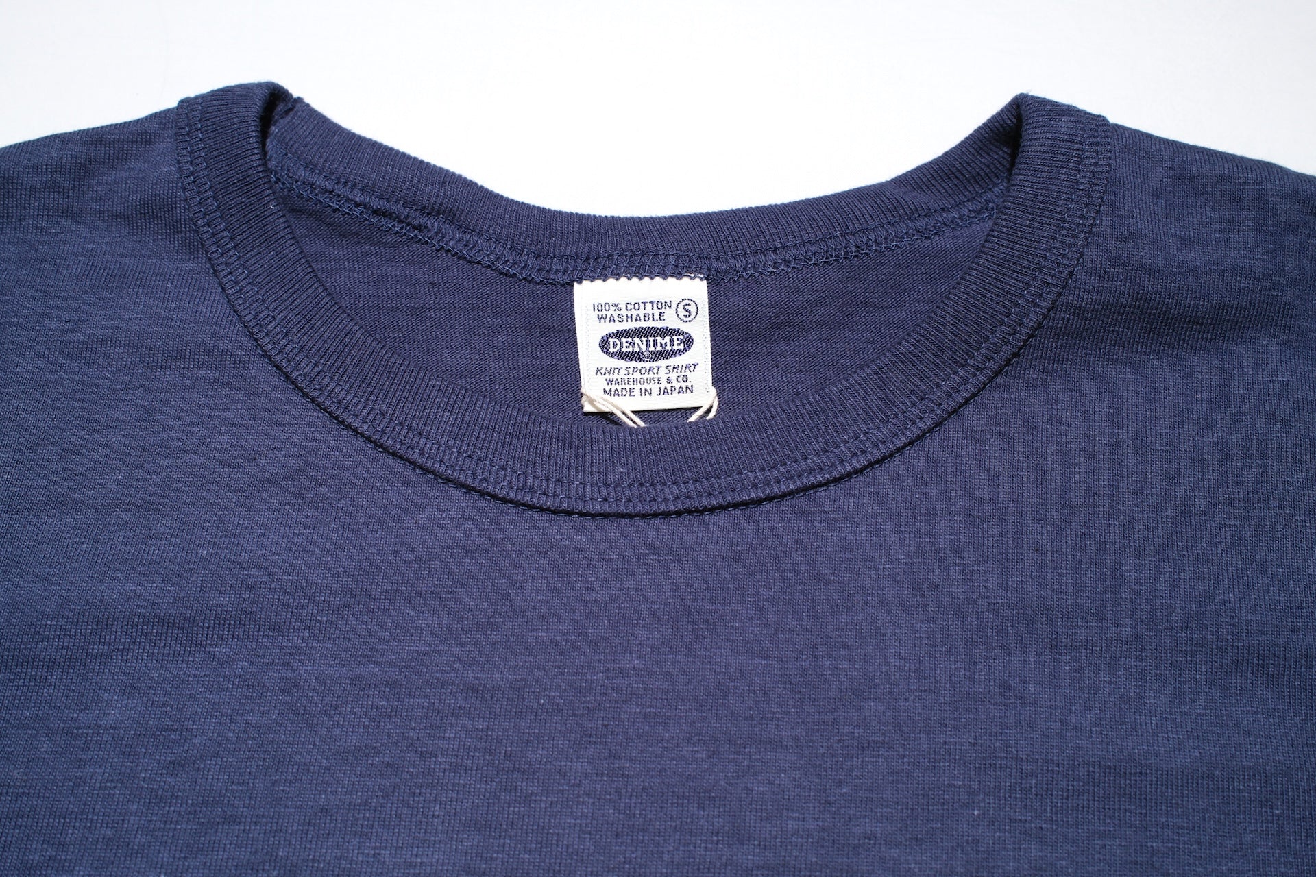 Denime X Warehouse Co. Lot.272 7oz “New Standard” Loopwheeled Plain Tee (Navy)