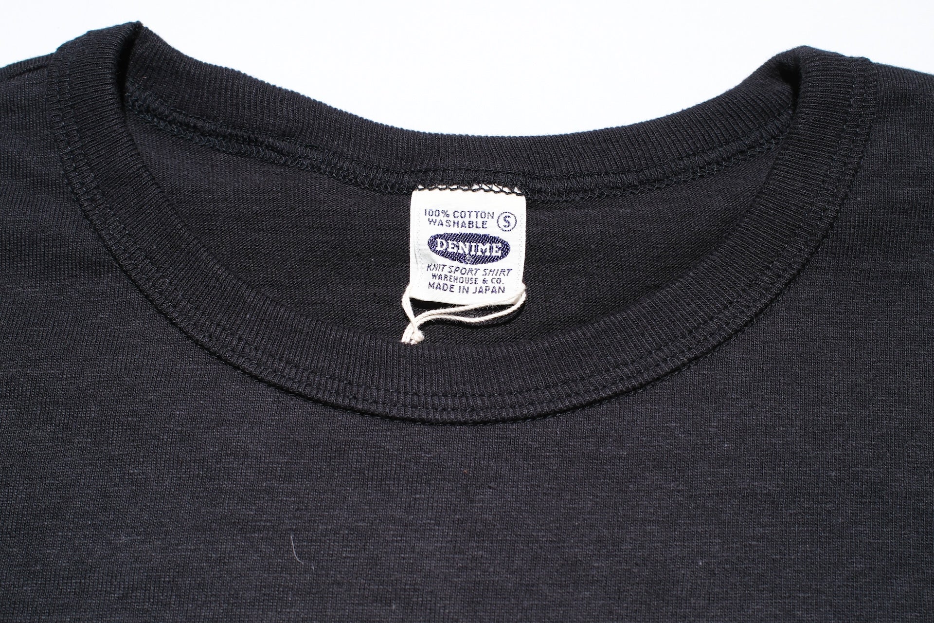 Denime X Warehouse Co. Lot.272 7oz “New Standard” Loopwheeled Plain Tee (Black)