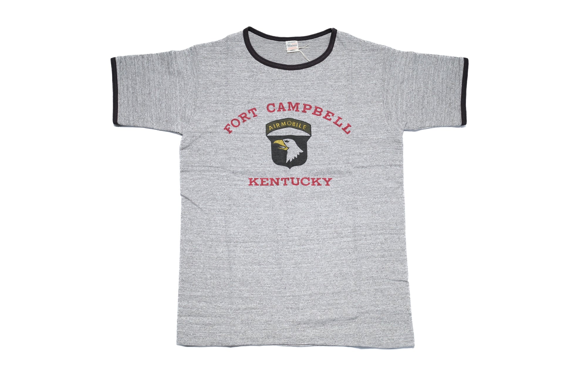 Warehouse 5.5oz "Campell" Ringer Loopwheeled Tees (Heather Grey X Black)