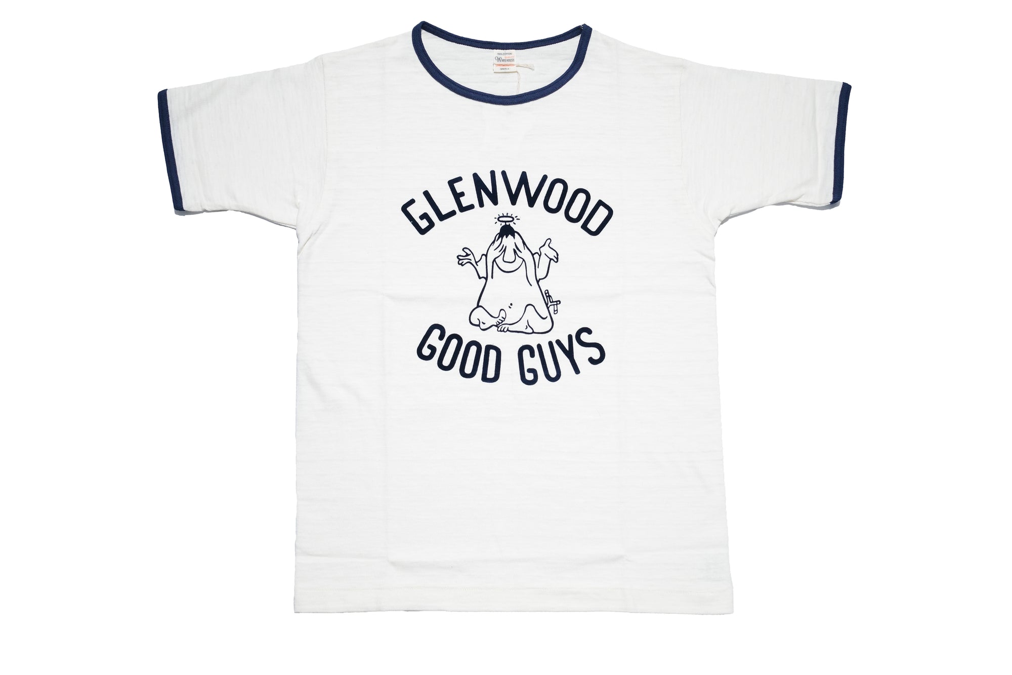 Warehouse 5.5oz "Glenwood" Ringer Loopwheeled Tees (Cream X Navy)