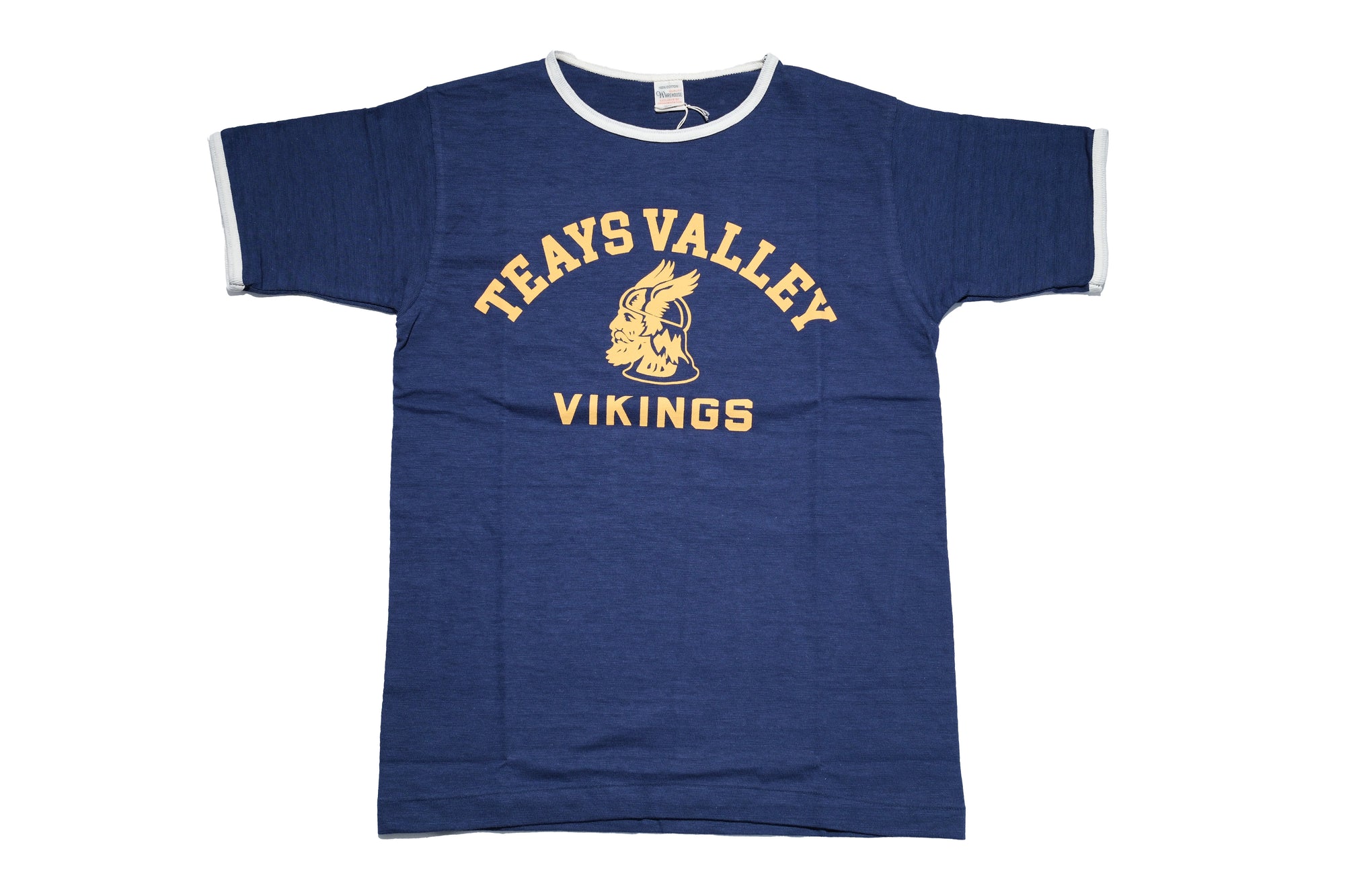 Warehouse 5.5oz “Teays Valley” Ringer Loopwheeled Tees (Navy X Cream)