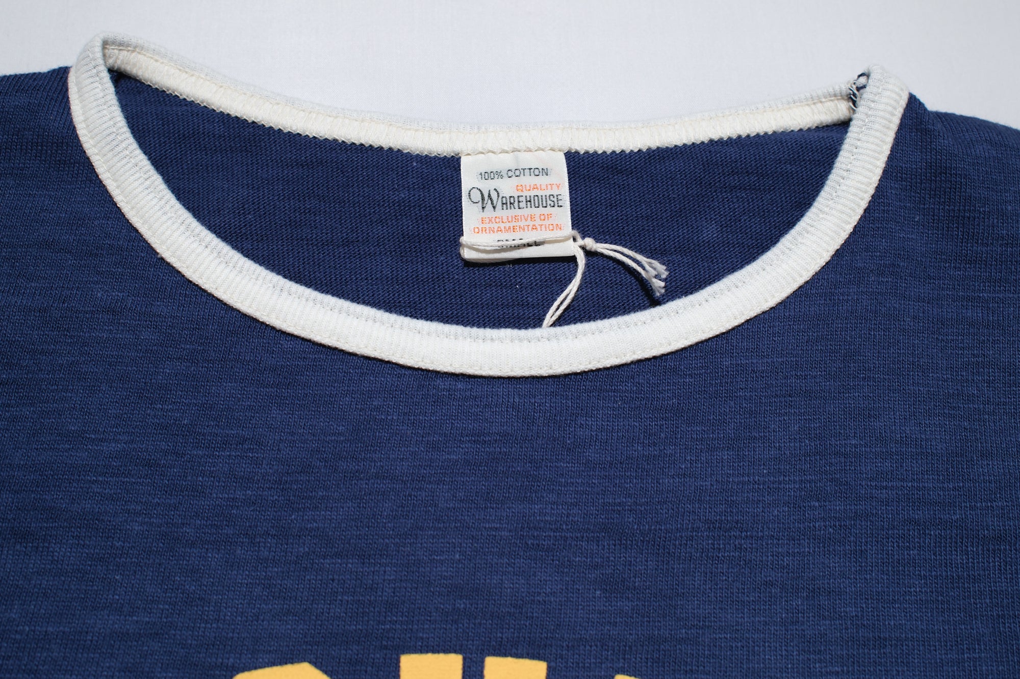 Warehouse 5.5oz “Teays Valley” Ringer Loopwheeled Tees (Navy X Cream)