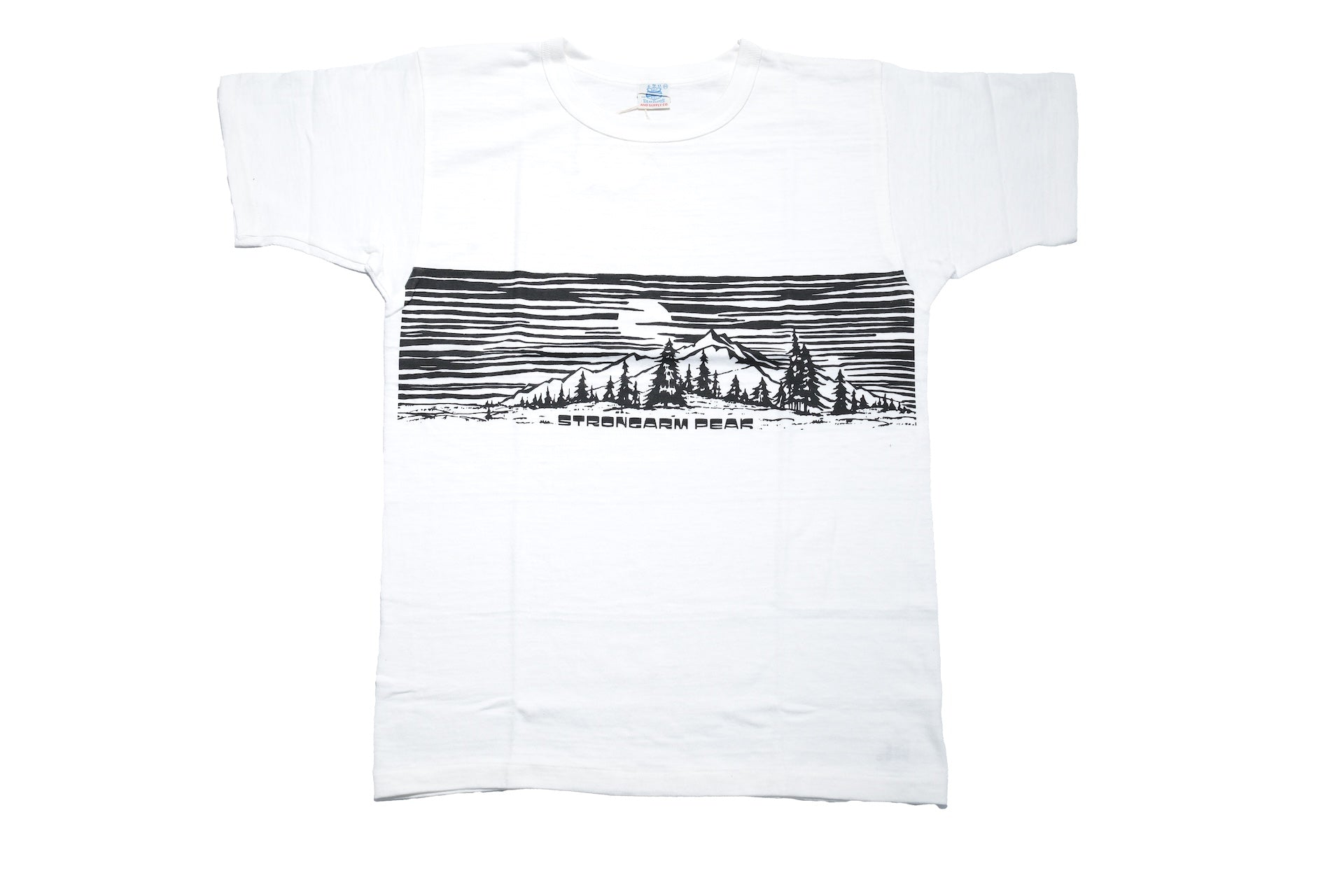 John Gluckow X Warehouse Co. 6oz ‘Forest and Mountains’ Loopwheeled Tee (White)