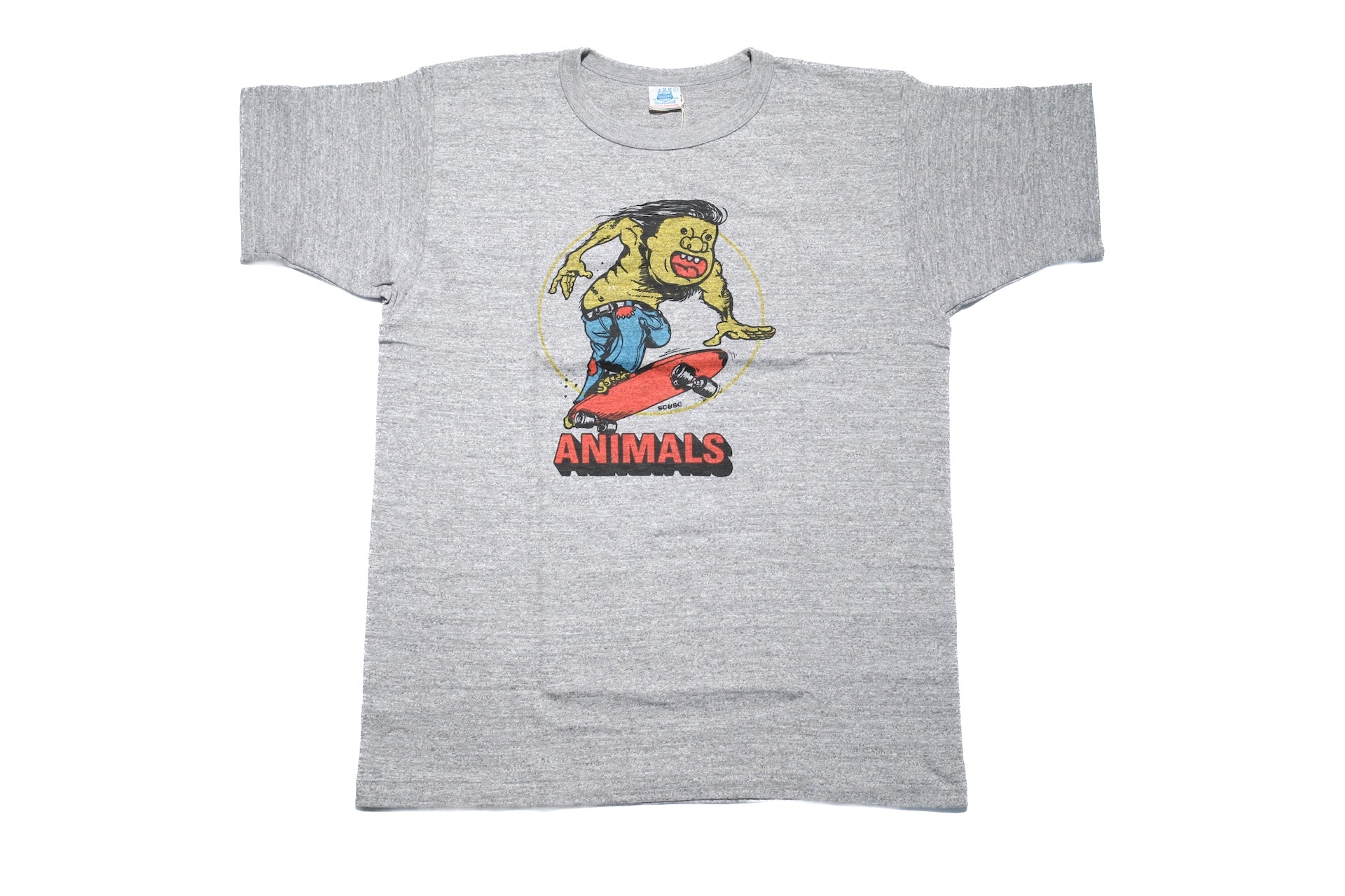 John Gluckow X Warehouse Co. 6oz ‘Animal Skater’ Loopwheeled Tee (Heather Grey)