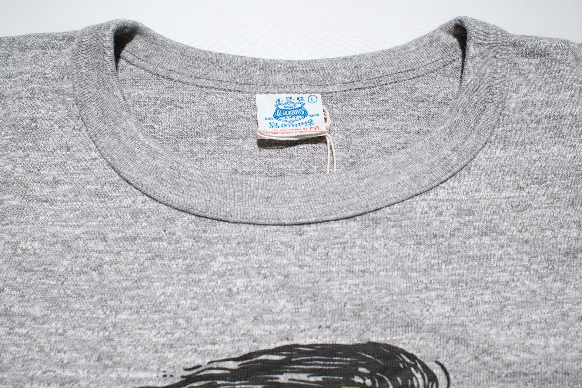 John Gluckow X Warehouse Co. 6oz ‘Animal Skater’ Loopwheeled Tee (Heather Grey)