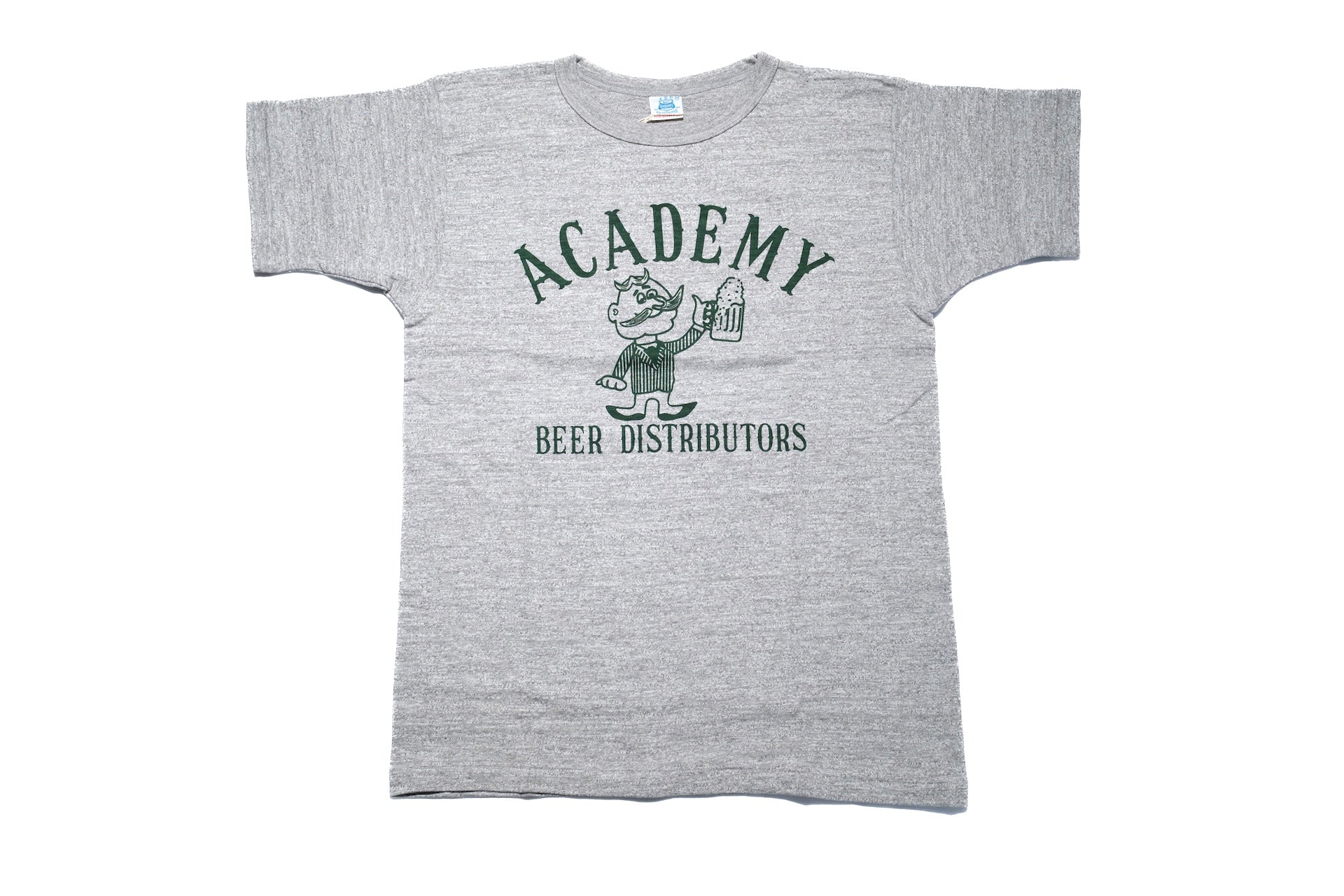 John Gluckow X Warehouse Co. 6oz ‘Academy Beer Distributors’ Loopwheeled Tee (Heather Grey)