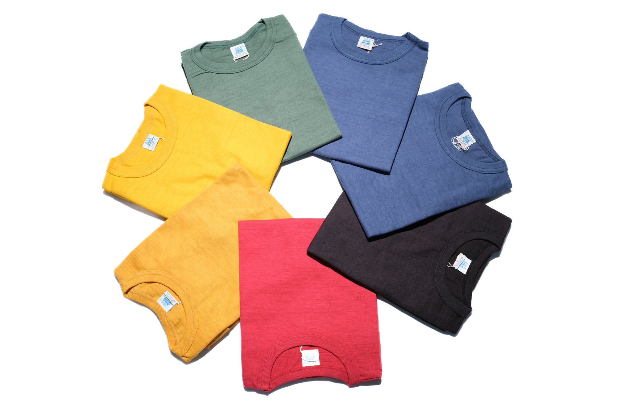 John Gluckow X Warehouse Co. 6oz Loopwheeled Plain Tee (Faded Blue)