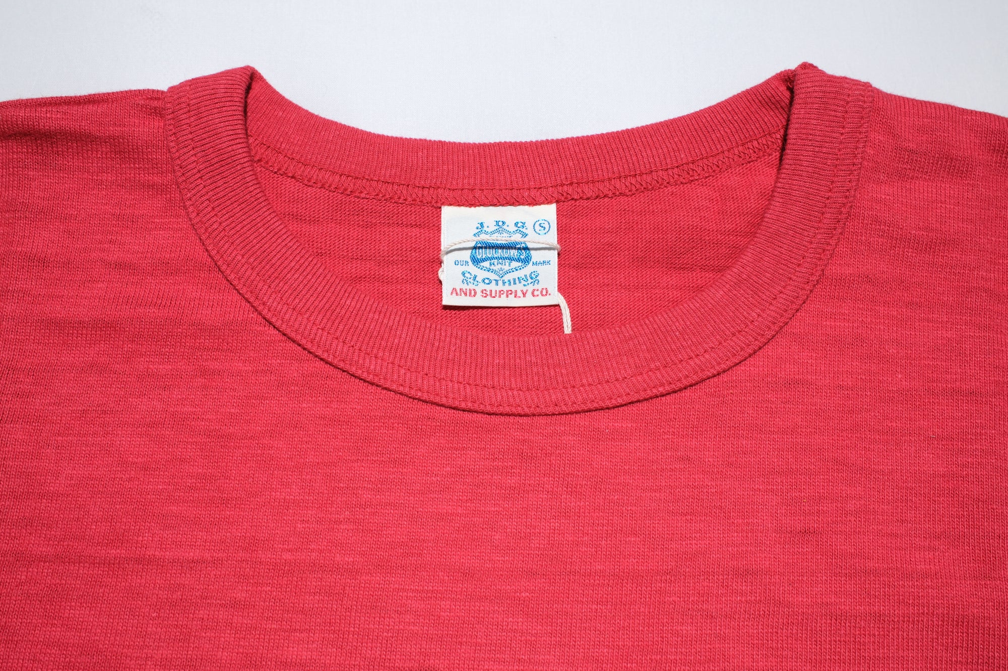 John Gluckow X Warehouse Co. 6oz Loopwheeled Plain Tee (Red)