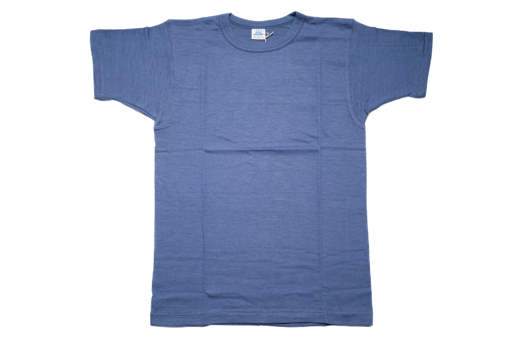 John Gluckow X Warehouse Co. 6oz Loopwheeled Plain Tee (Blue)