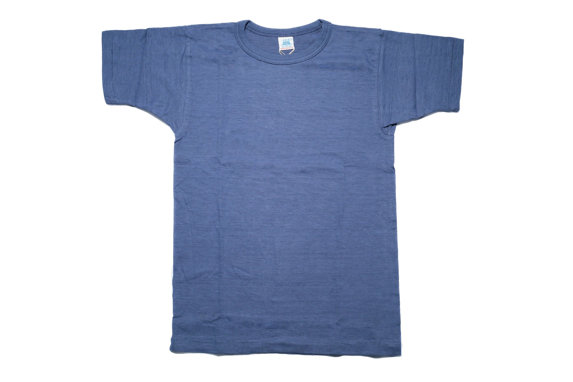 John Gluckow X Warehouse Co. 6oz Loopwheeled Plain Tee (Faded Blue)