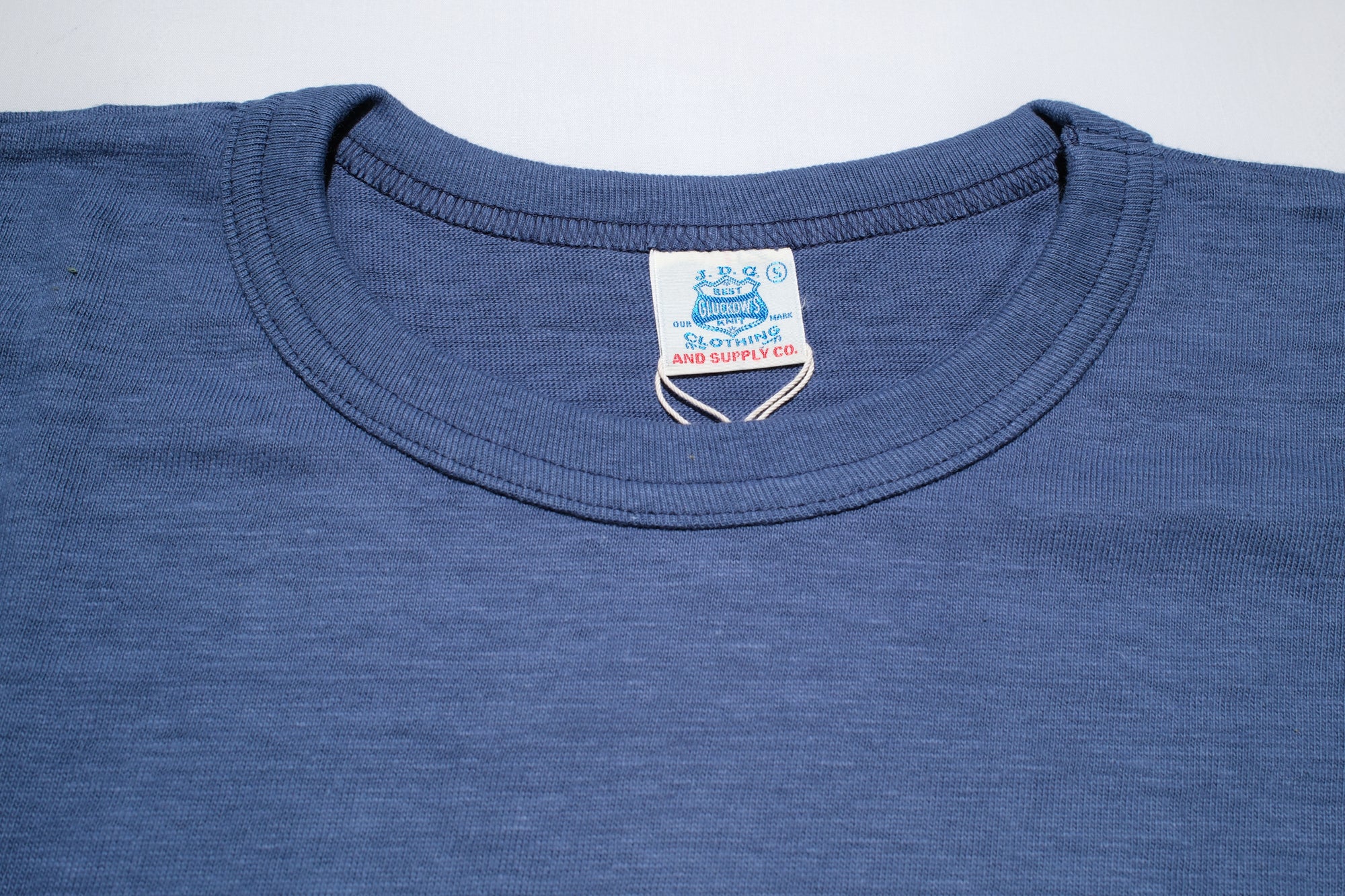 John Gluckow X Warehouse Co. 6oz Loopwheeled Plain Tee (Faded Blue)