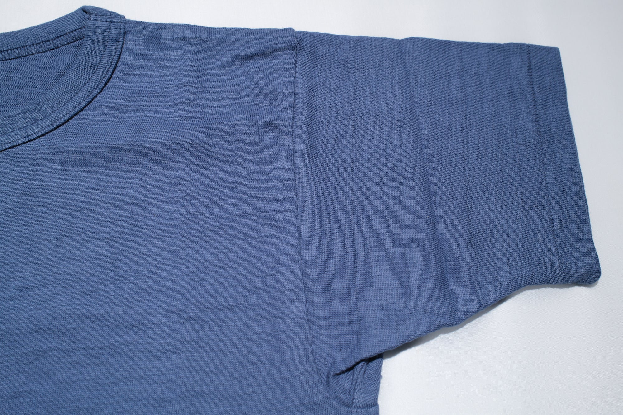John Gluckow X Warehouse Co. 6oz Loopwheeled Plain Tee (Faded Blue)
