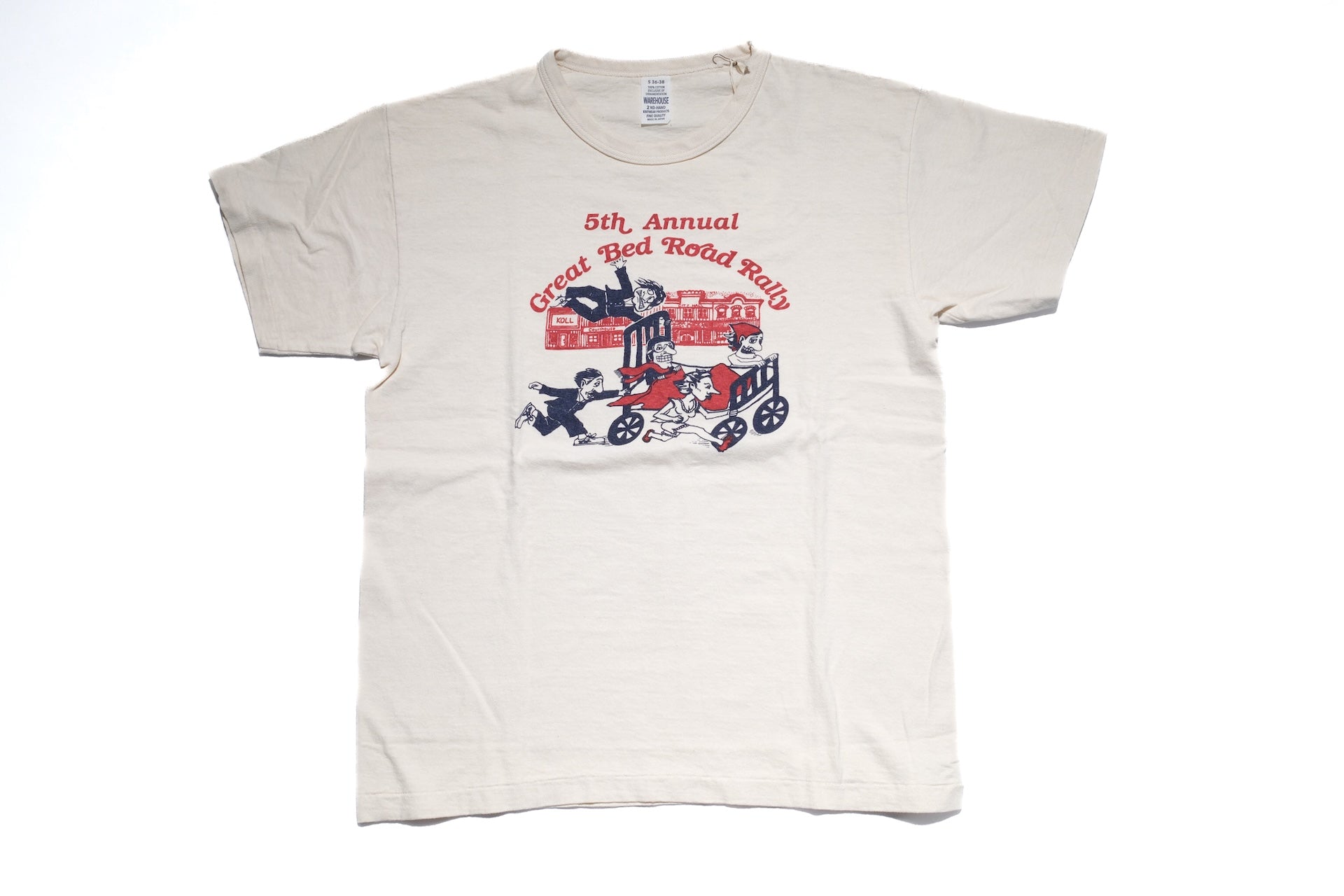 Warehouse 5oz "Great Bed Road Rally" Tubular Tee (Cream)