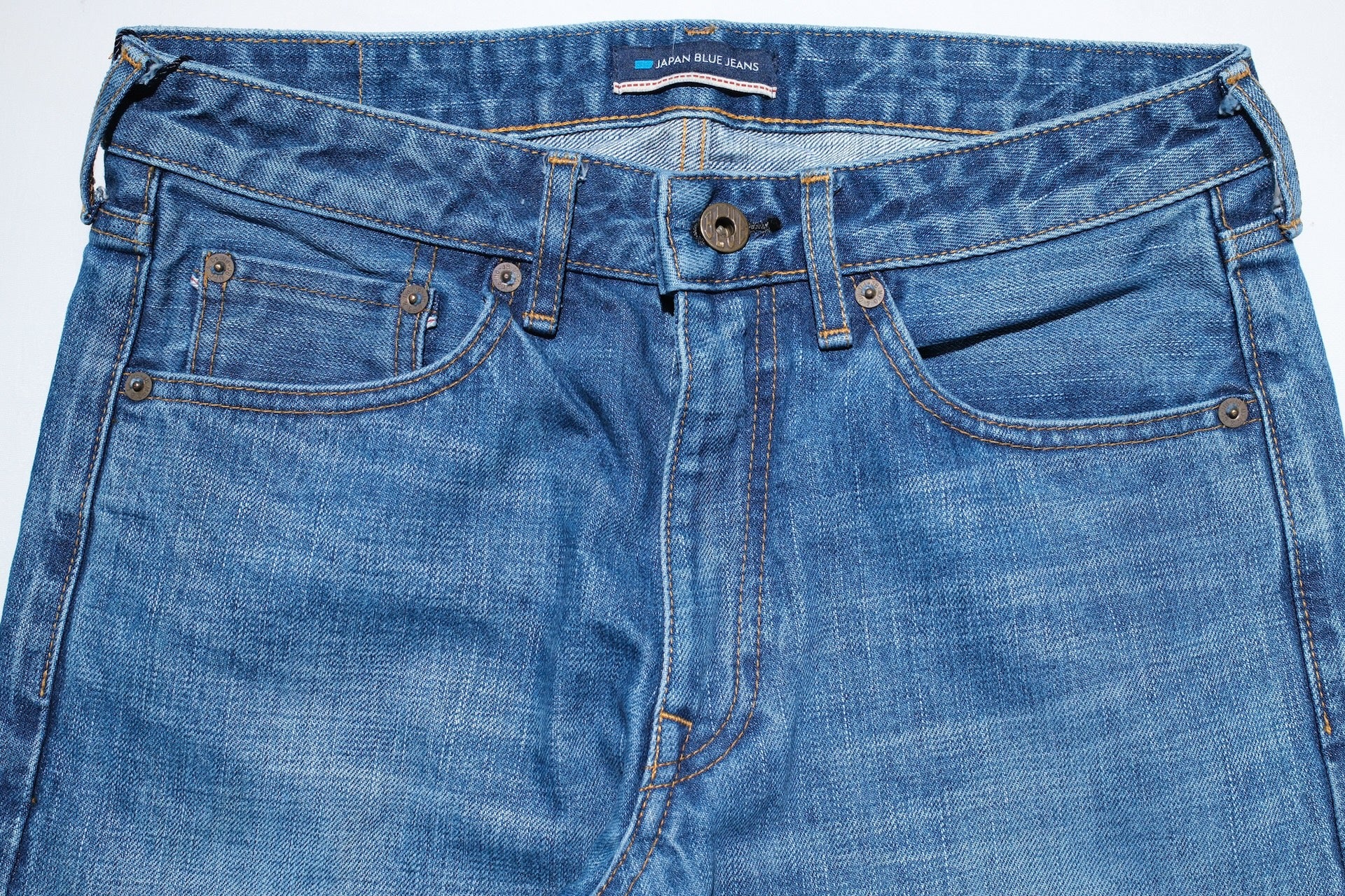 Japan Blue 14.8oz “Mid-Washed Circle” J201-M Denim (Slim Tapered fit)