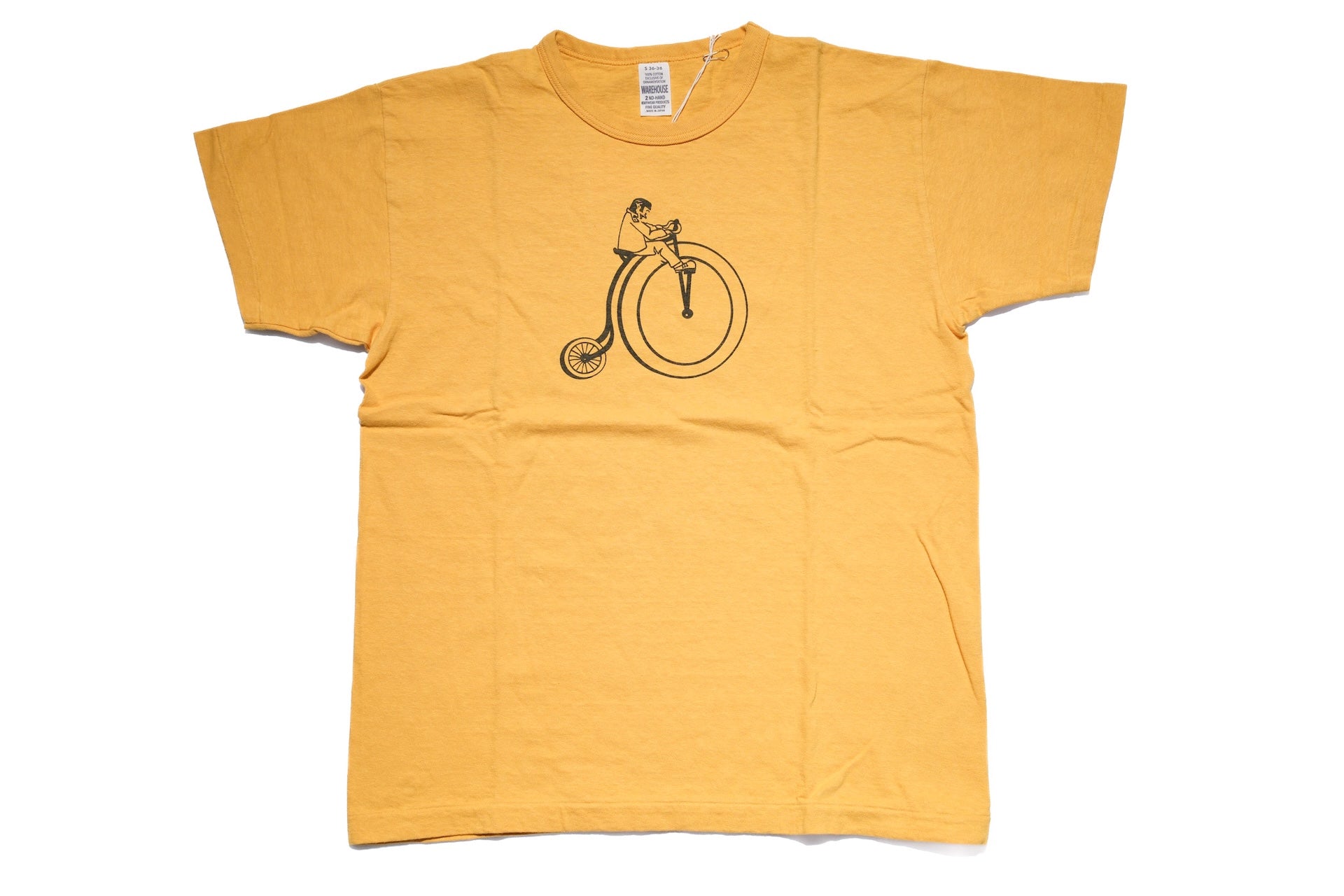 Warehouse 5oz "High Wheel Bike" Tubular Tee (Yellow)