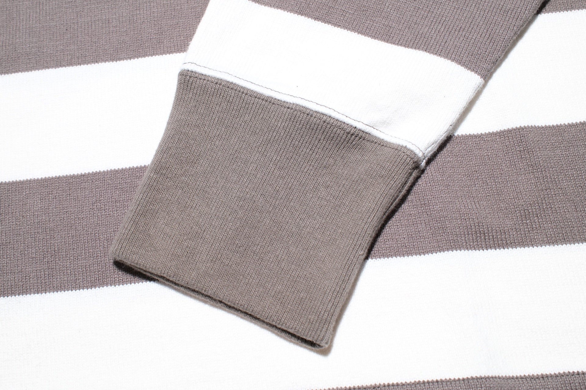 Iron Heart 11oz Cotton Knit Border L/S Sweater (Grey X White)