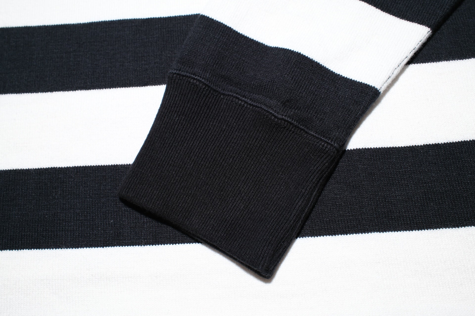 Iron Heart 11oz Cotton Knit Border L/S Sweater (White X Black)