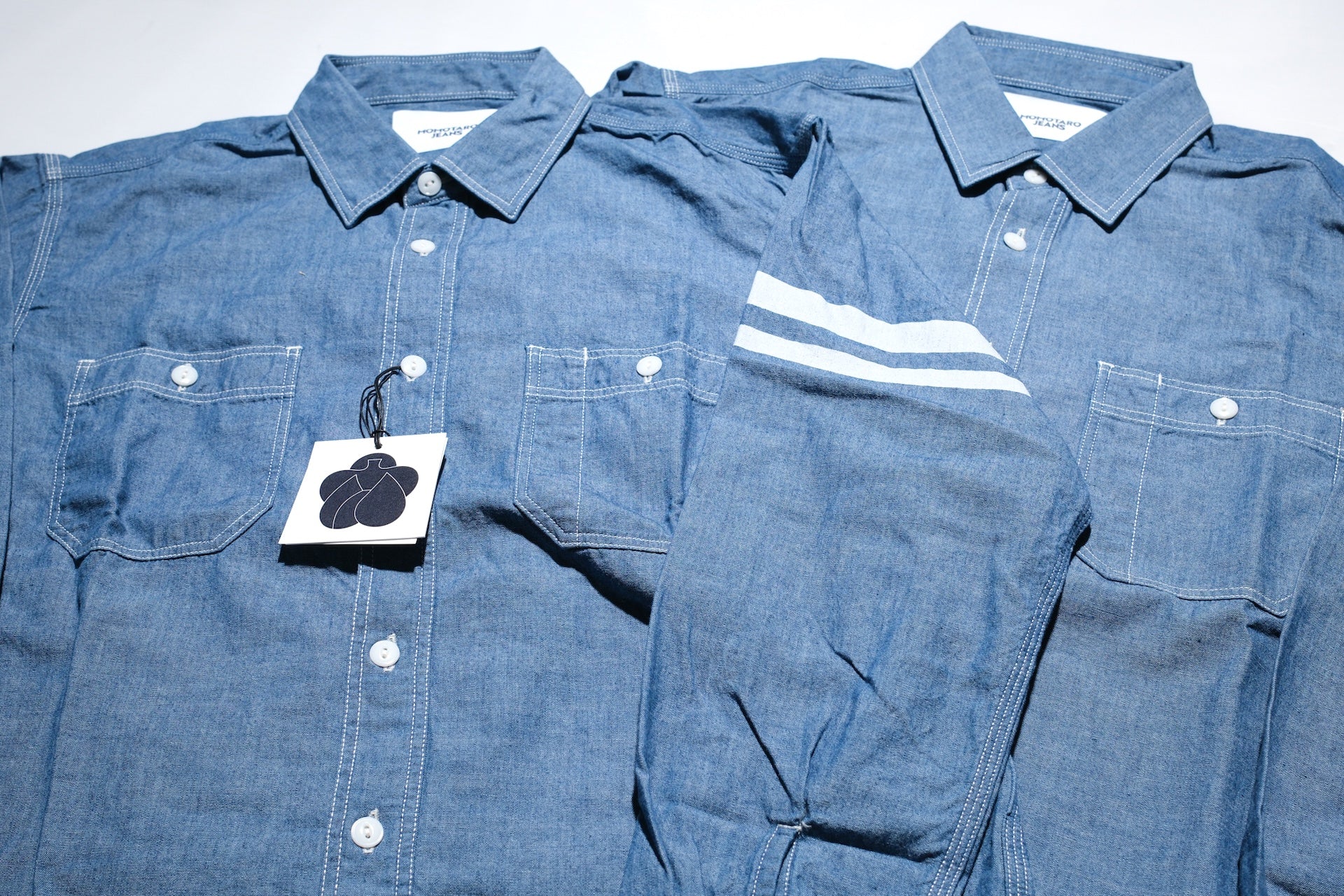 MOMOTARO JEANS 5oz Selvage Chambray “Signature” Workshirt (Indigo)