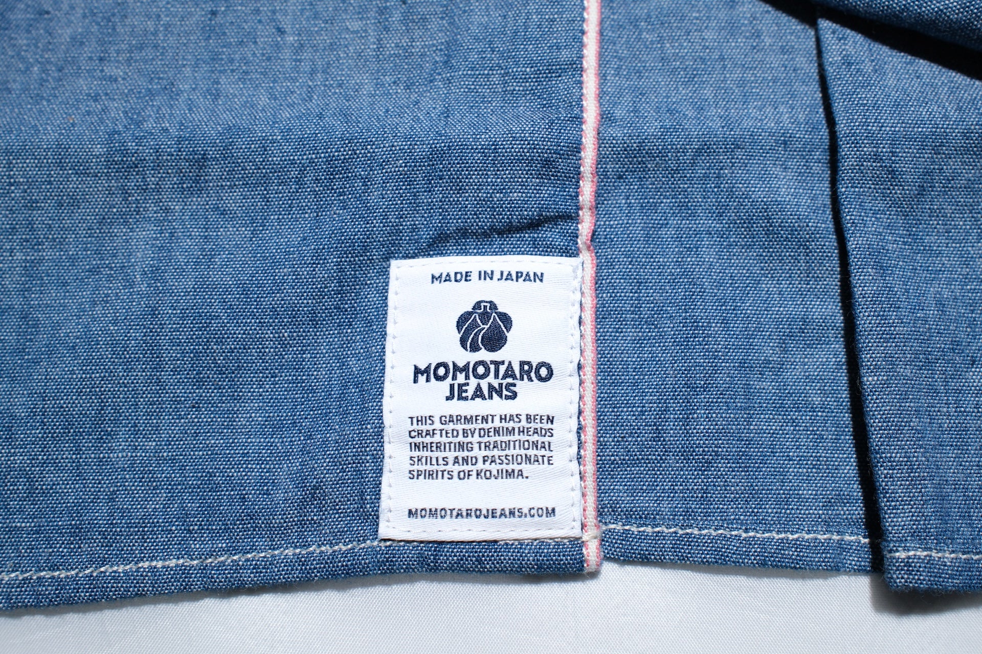 MOMOTARO JEANS 5oz Selvage Chambray “Signature” Workshirt (Indigo)