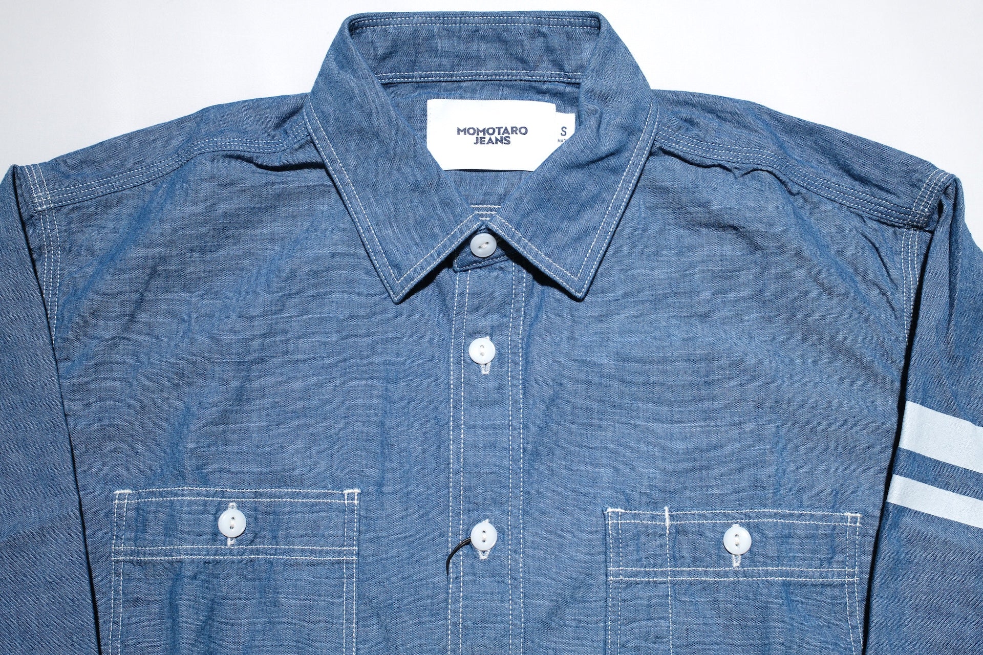MOMOTARO JEANS 5oz Selvage Chambray “GTB” Workshirt (Indigo)