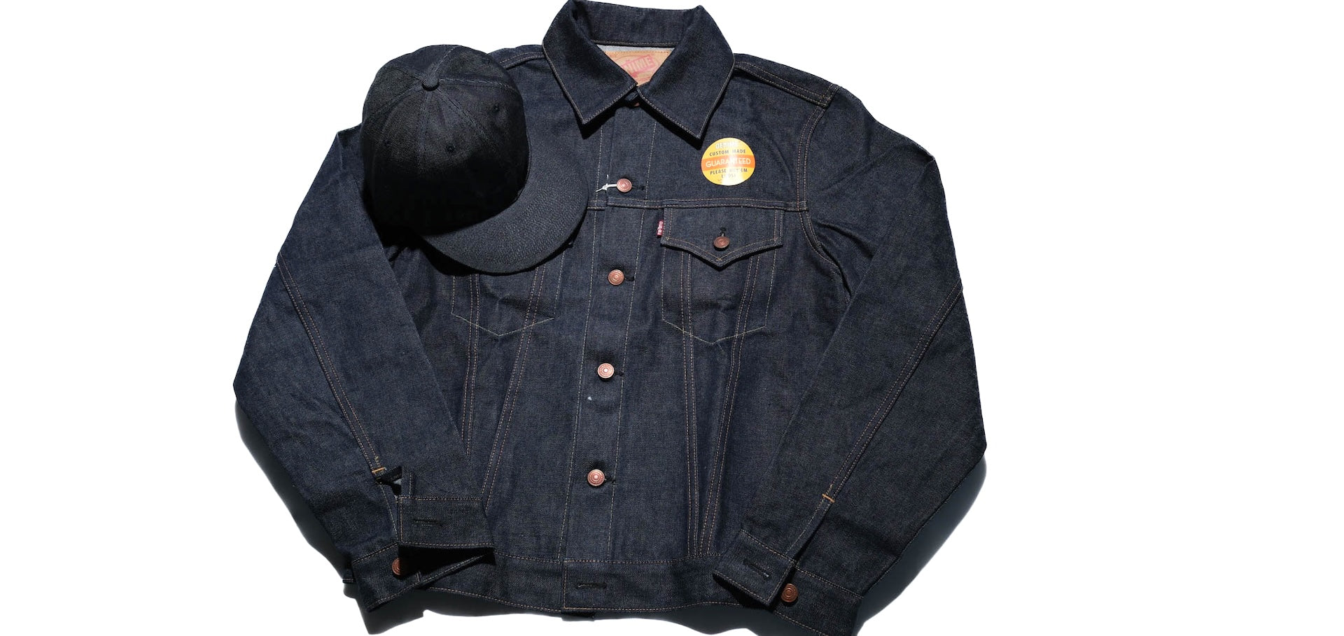 Denime X Warehouse 14oz Indigo Dyed Denim Baseball Cap