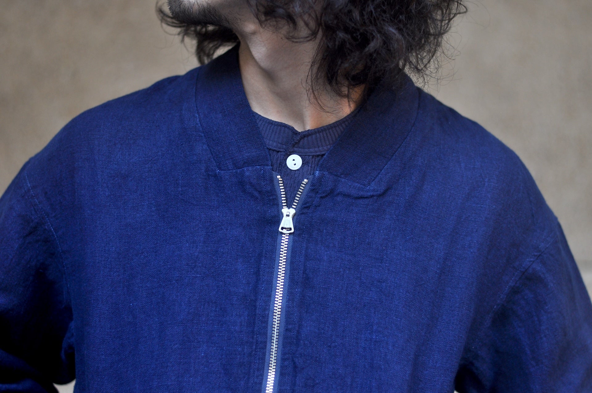 Maru Sankaku Peke “Aizome-Kimono-Style” Sports Jacket