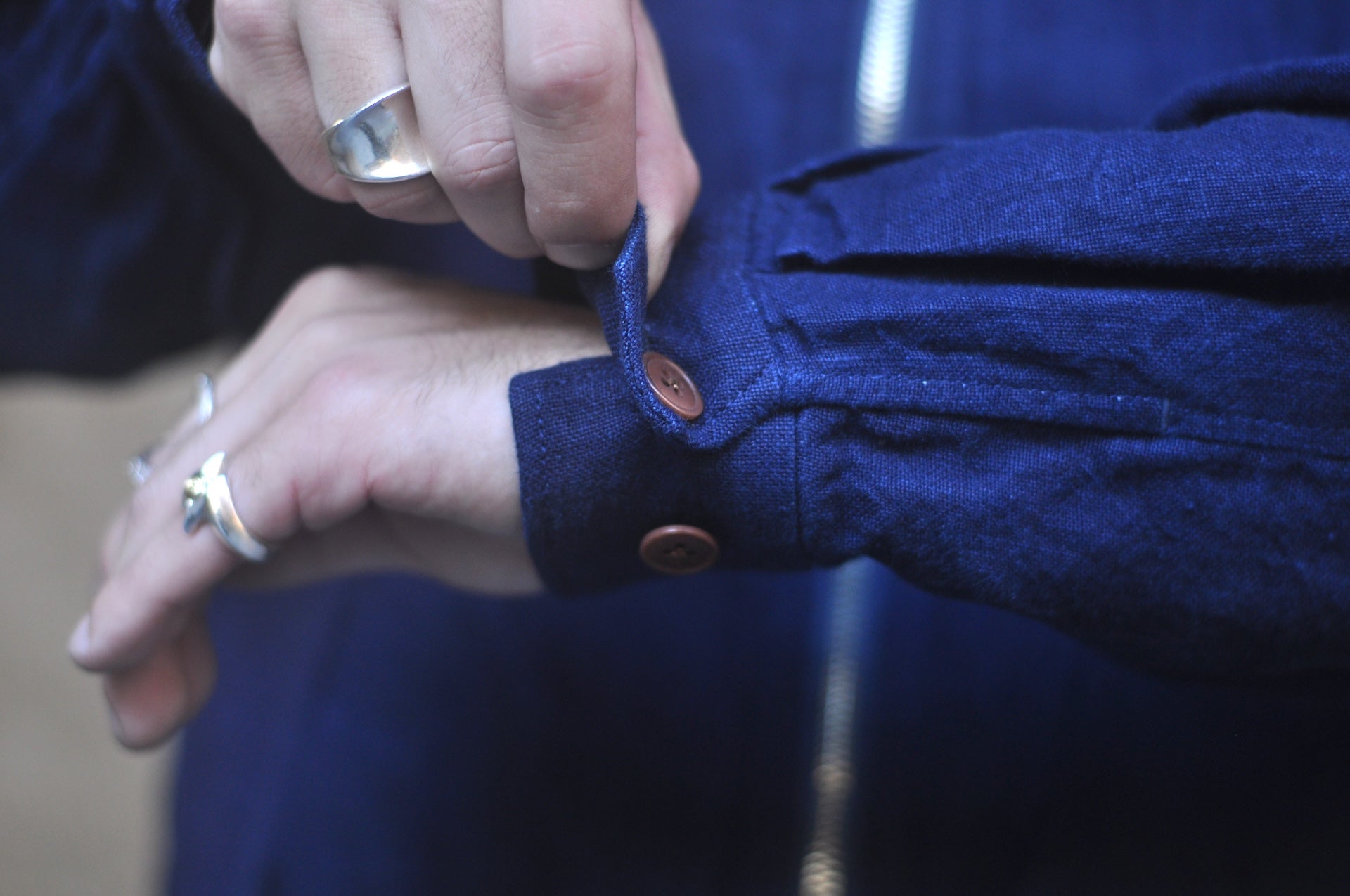 Maru Sankaku Peke “Aizome-Kimono-Style” Sports Jacket
