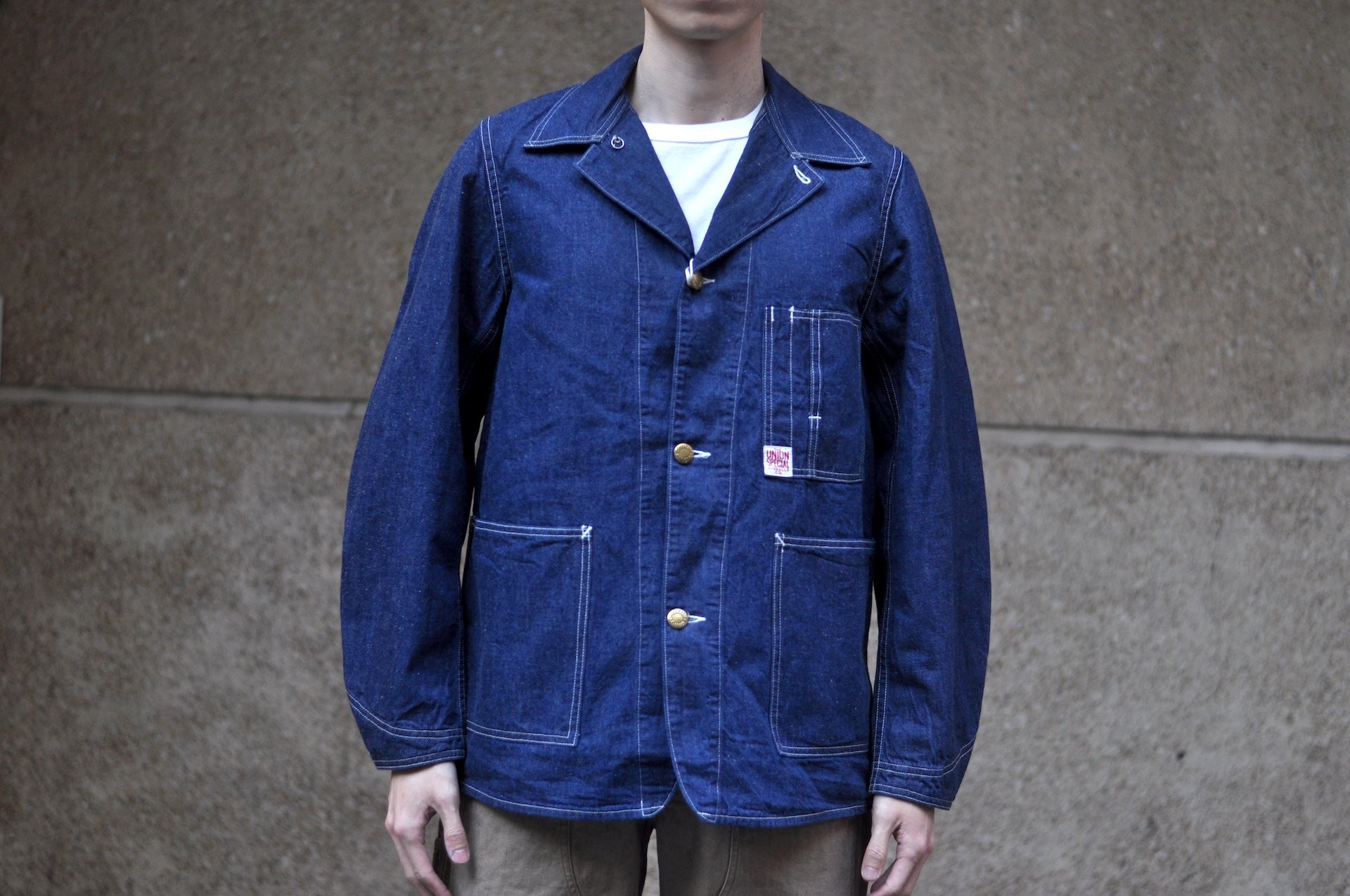 Freewheelers 9.5oz Indigo Denim “IRON WARF” Work Coat