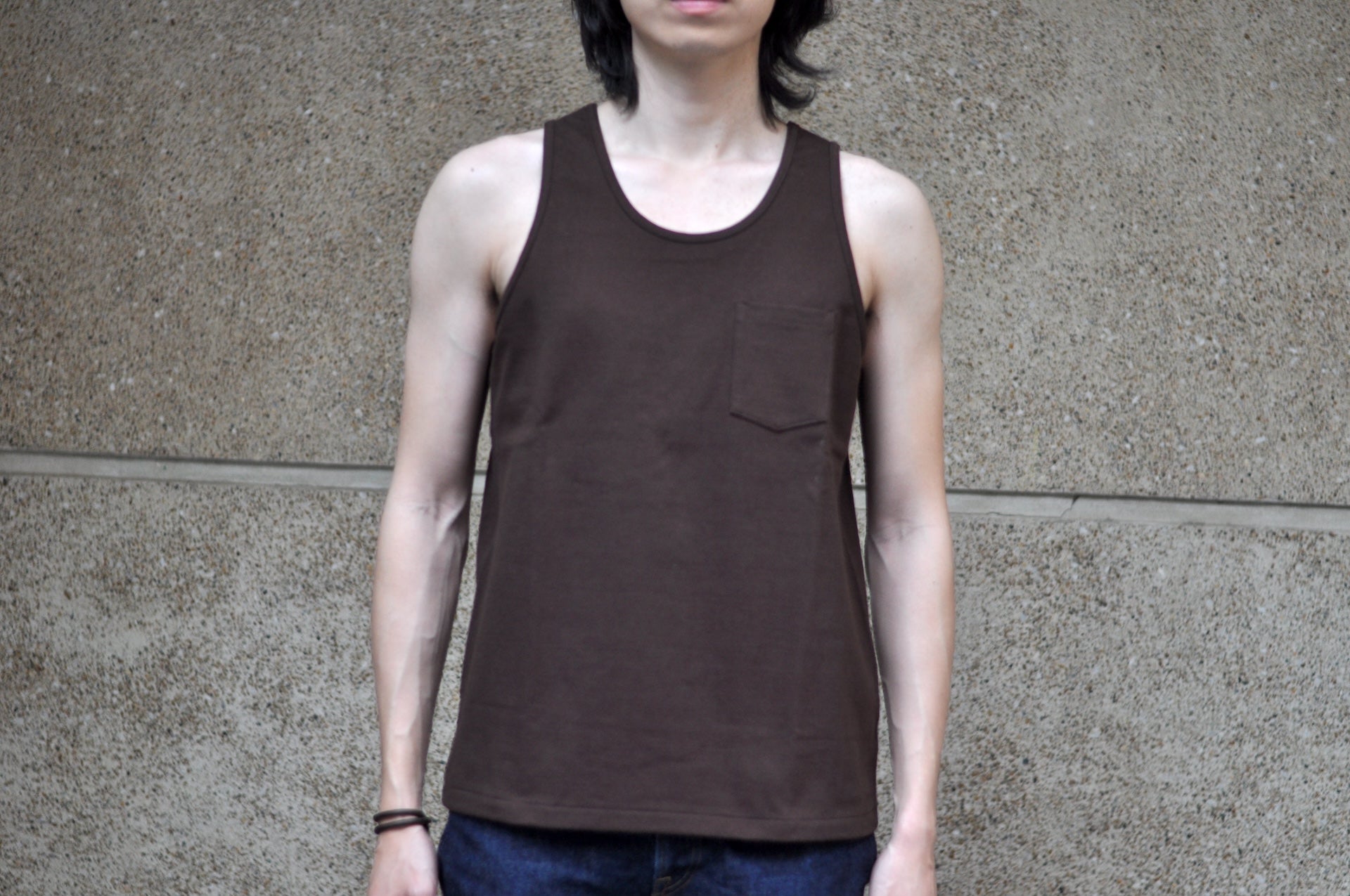 Boncoura 10oz Ultra Heavy Loopwheeled Tank Tee (Brown)