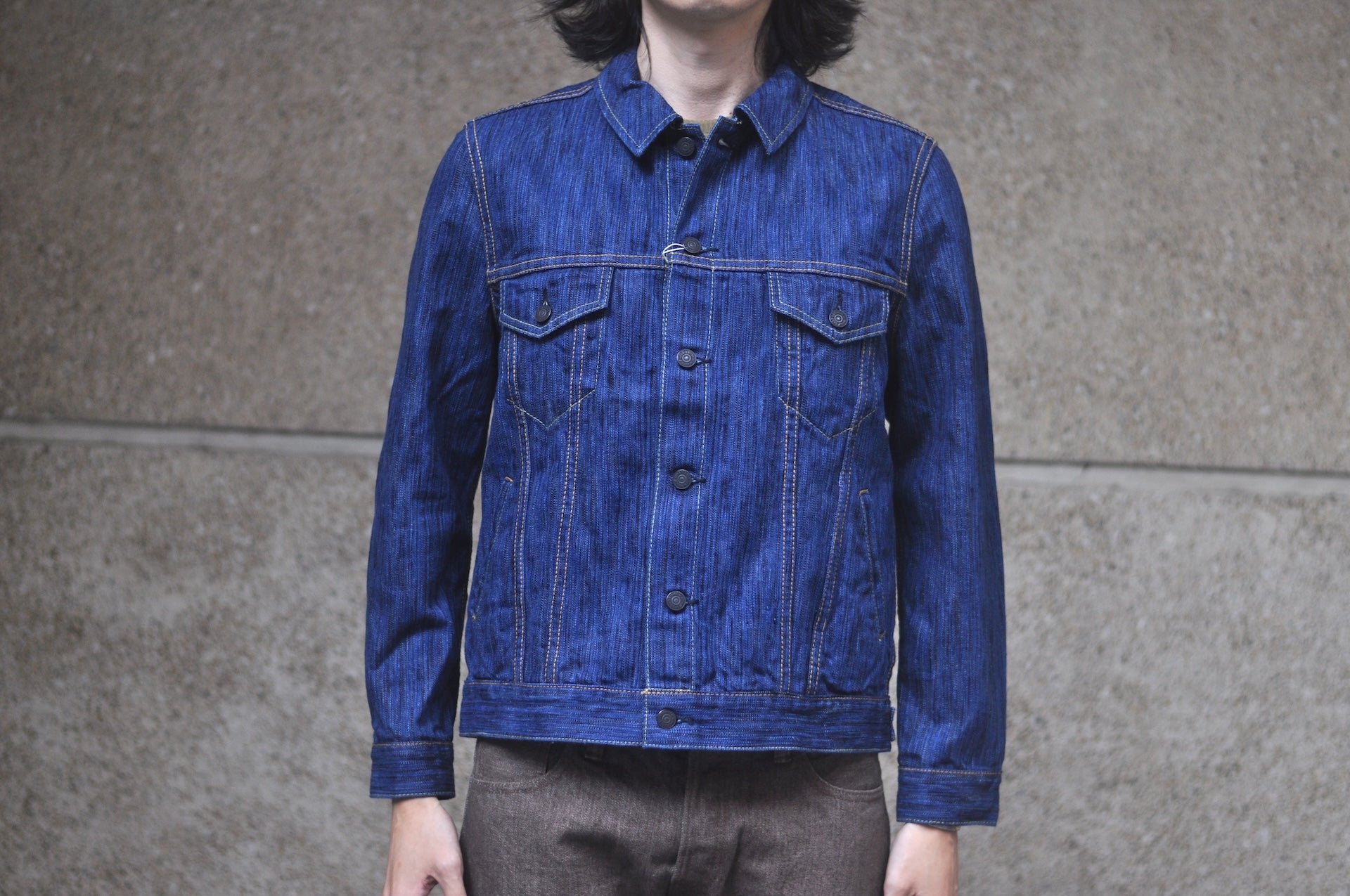 Pure Blue Japan 14.5oz Indigo Dyed “Waterfall” Type 3 Denim Jacket (Daylight)