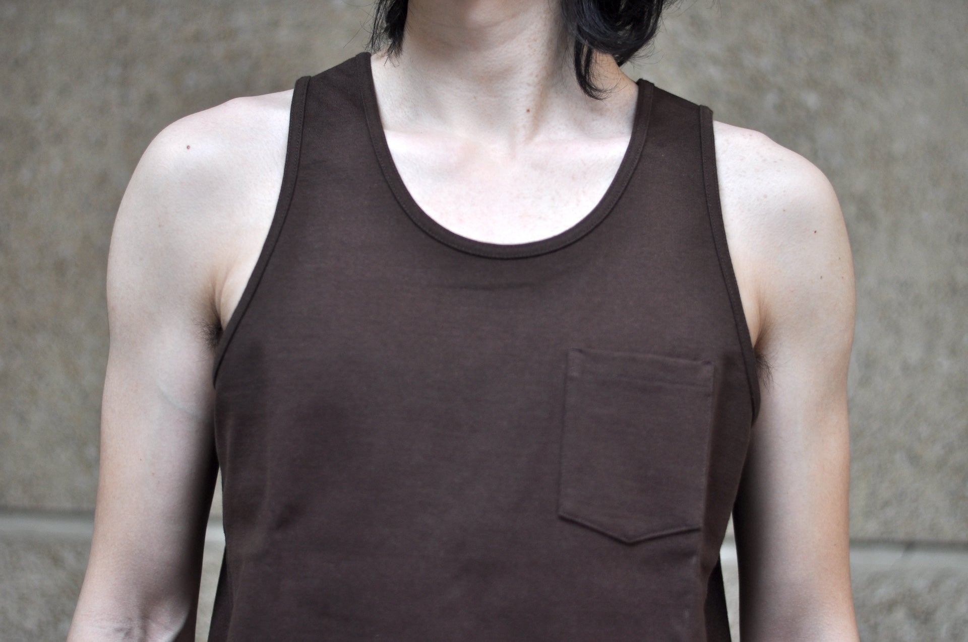 Boncoura 10oz Ultra Heavy Loopwheeled Tank Tee (Brown)