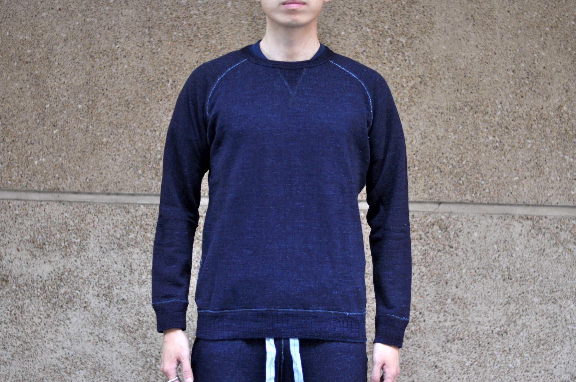 Pure Blue Japan "Slub Yarn" Raglan Sweatshirt (Grand Indigo)