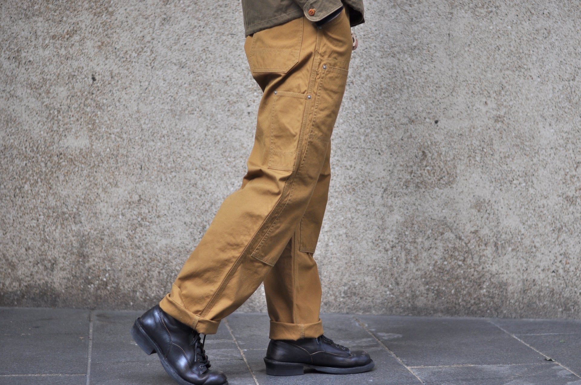 Freewheelers 11oz Duck Canvas “Bakersfield” Trousers (Yellow Brown)
