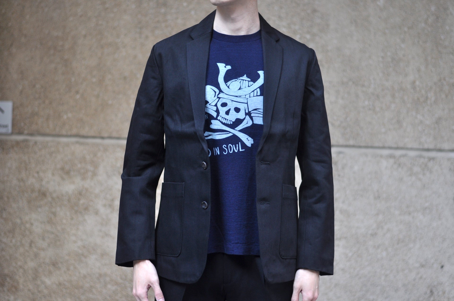 Sugar & Co. “Ivy Senior” 13.5oz Denim Tailored Blazer (Solid Black)