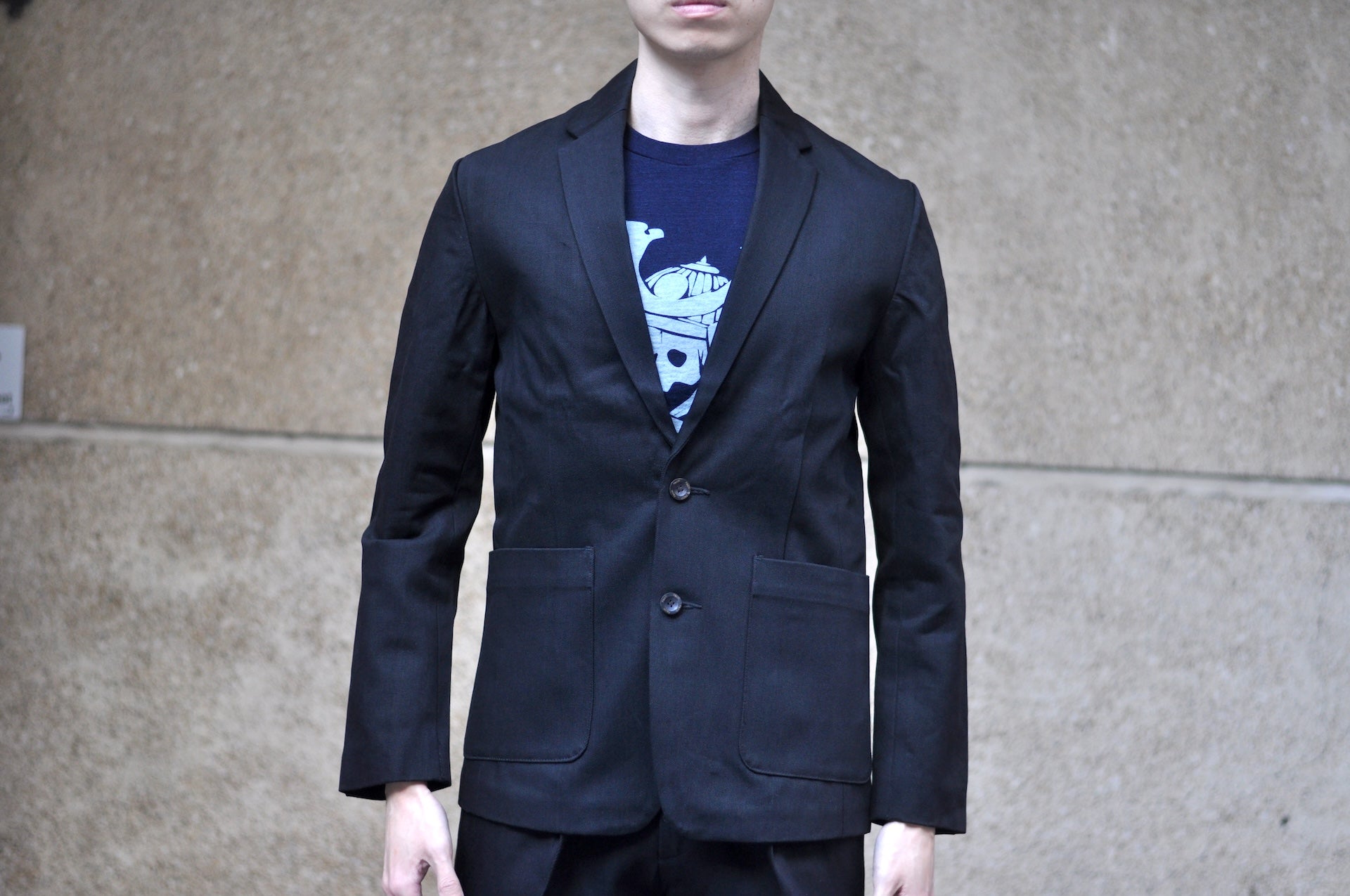 Sugar & Co. “Ivy Senior” 13.5oz Denim Tailored Blazer (Solid Black)