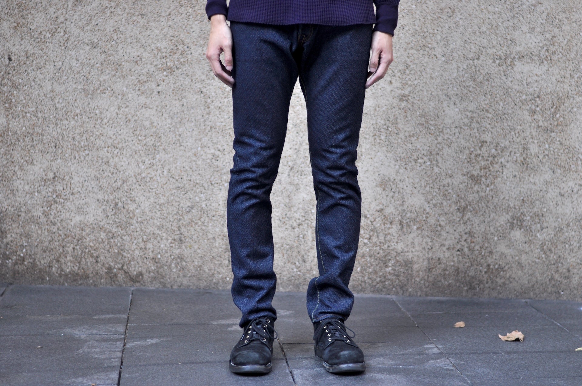 Pure Blue Japan 12.5oz "Double-Warps" Sashiko Trousers (Indigo X Indigo)