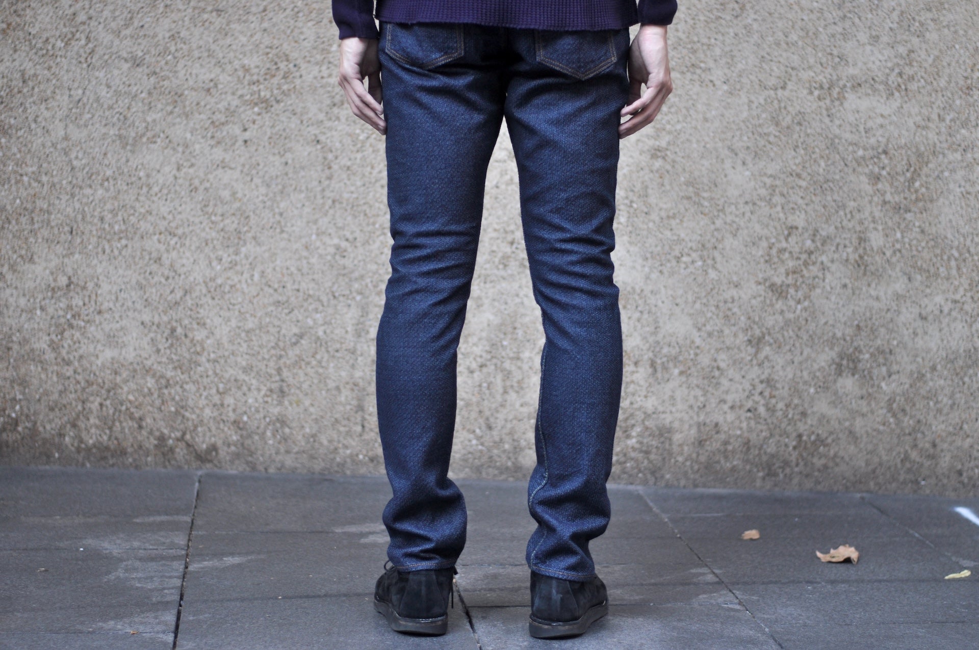 Pure Blue Japan 12.5oz "Double-Warps" Sashiko Trousers (Indigo X Indigo)