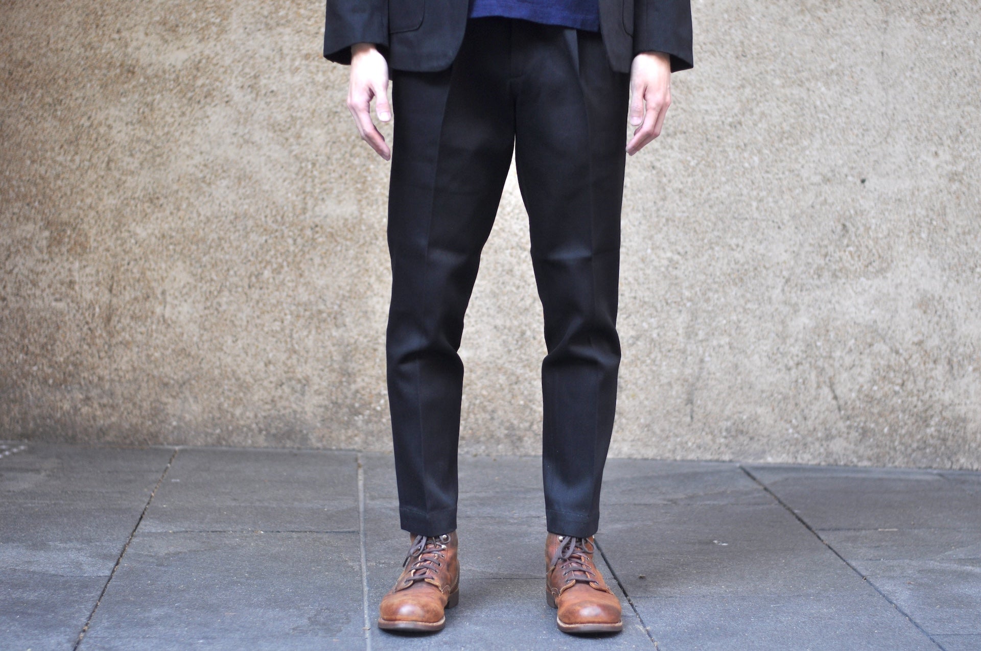 Sugar & Co. “Ivy Senior” 13.5oz Slim-fit Denim Trousers (Solid Black)