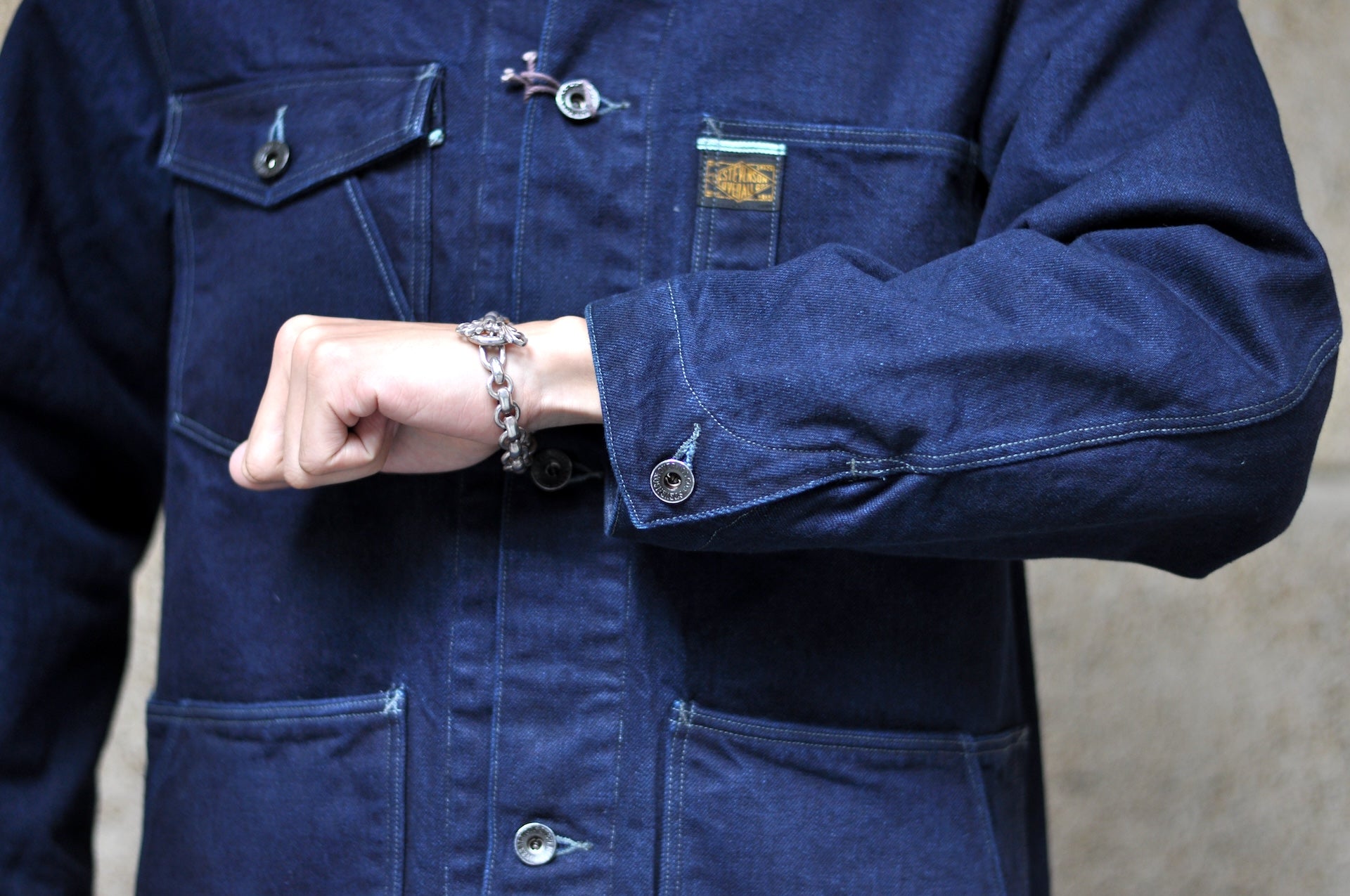 Stevenson Overall Co. 14oz Indigo Dyed Duck Canvas 'Prairie' Chore Jacket