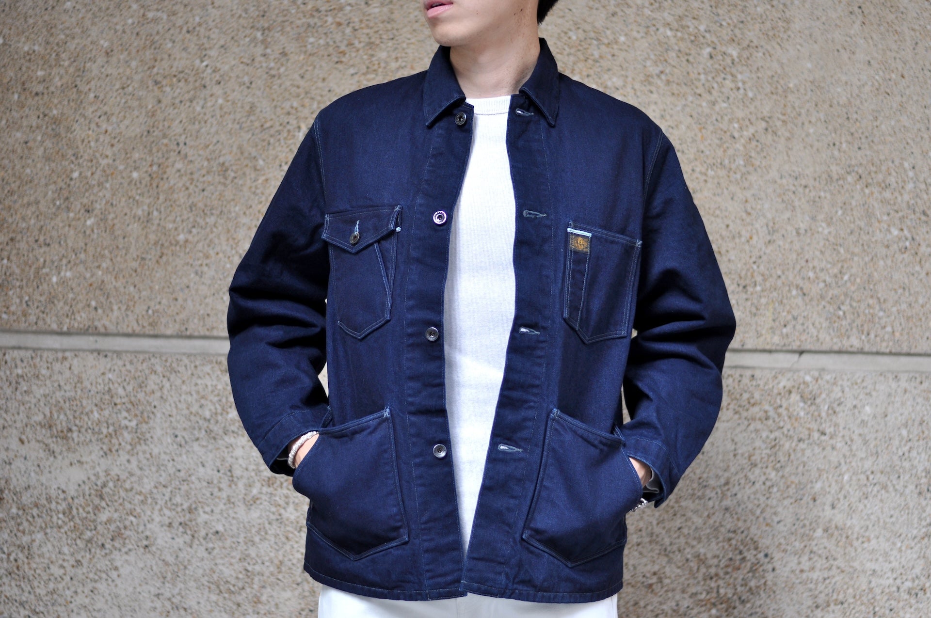 Stevenson Overall Co. 14oz Indigo Dyed Duck Canvas 'Prairie' Chore Jacket