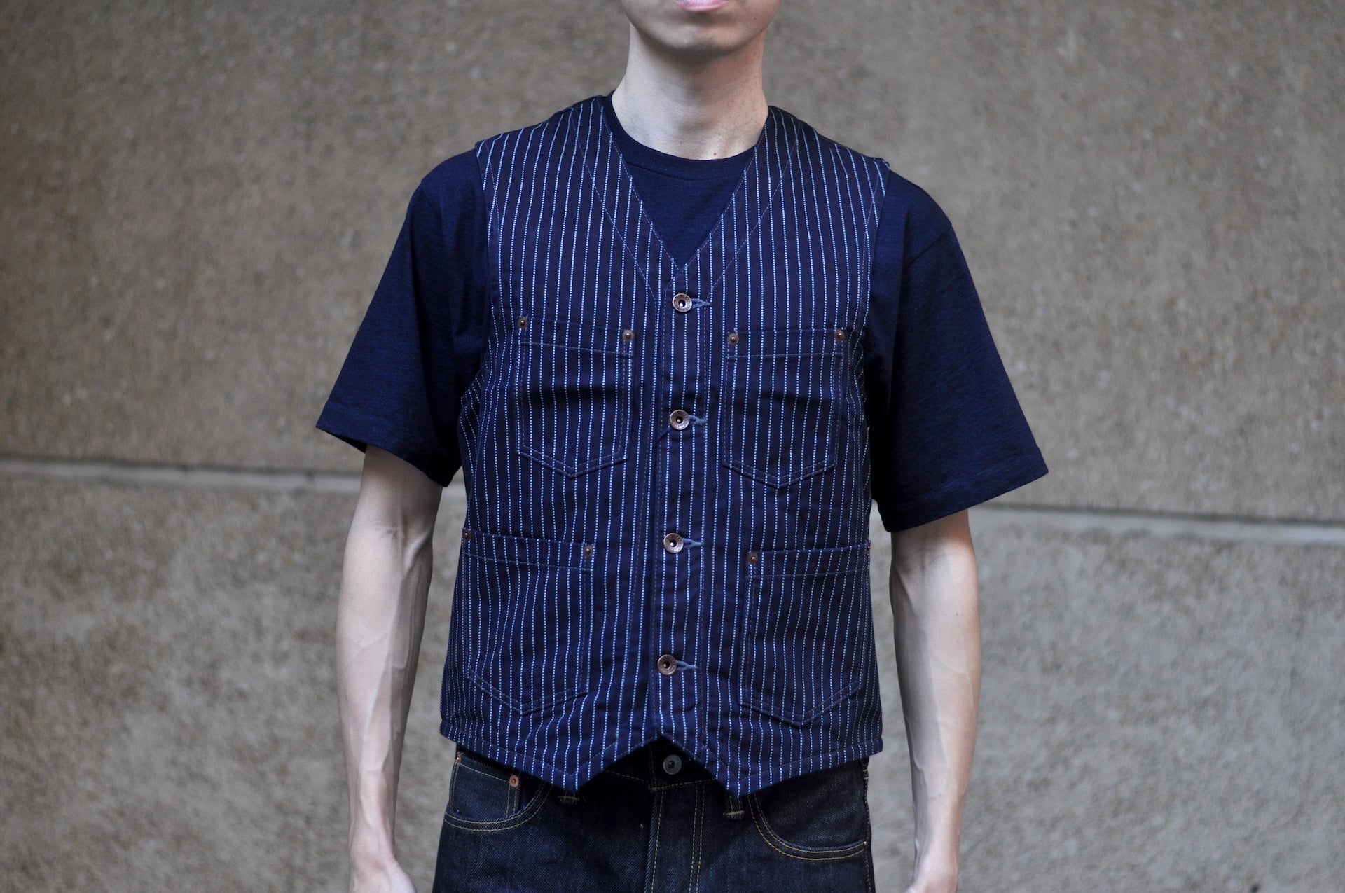 Iron Heart 12oz Wabash Vest (Indigo)