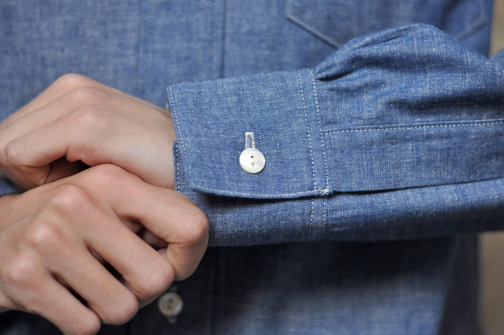 Warehouse Co. 6oz Selvage Chambray "New Deal Programs" Workshirt (Indigo)