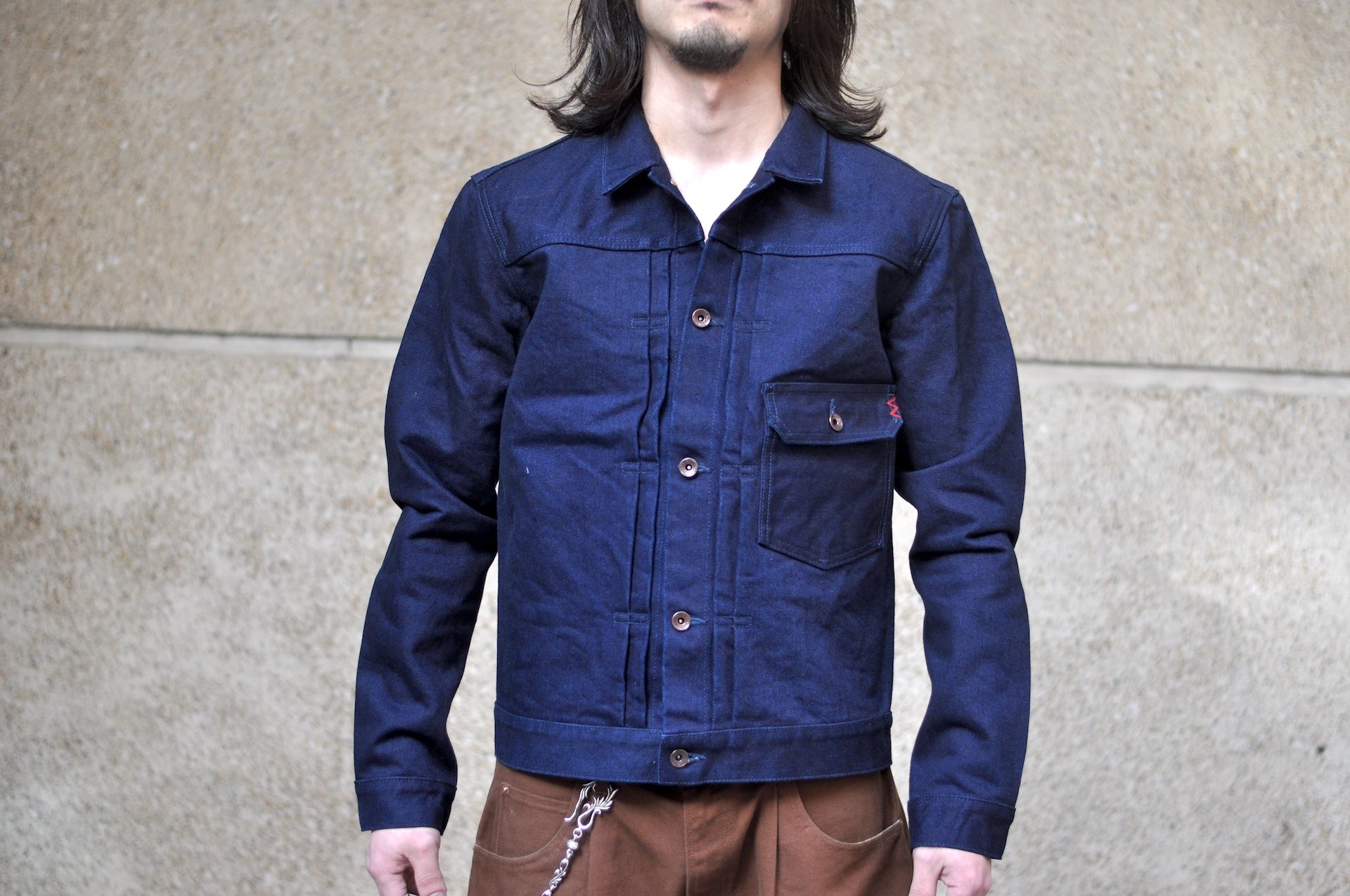 Iron Heart 19oz “Foggy Indigo” Type 1 Denim Jacket (Indigo X Grey)