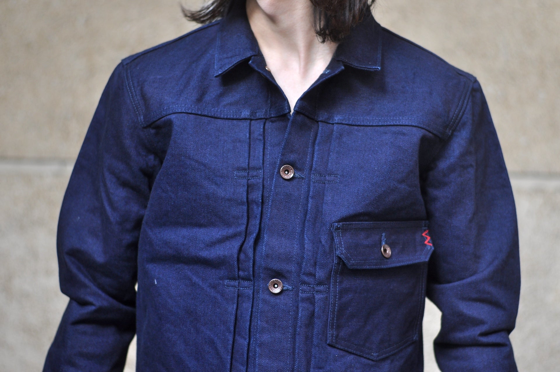 Iron Heart 19oz “Foggy Indigo” Type 1 Denim Jacket (Indigo X Grey)